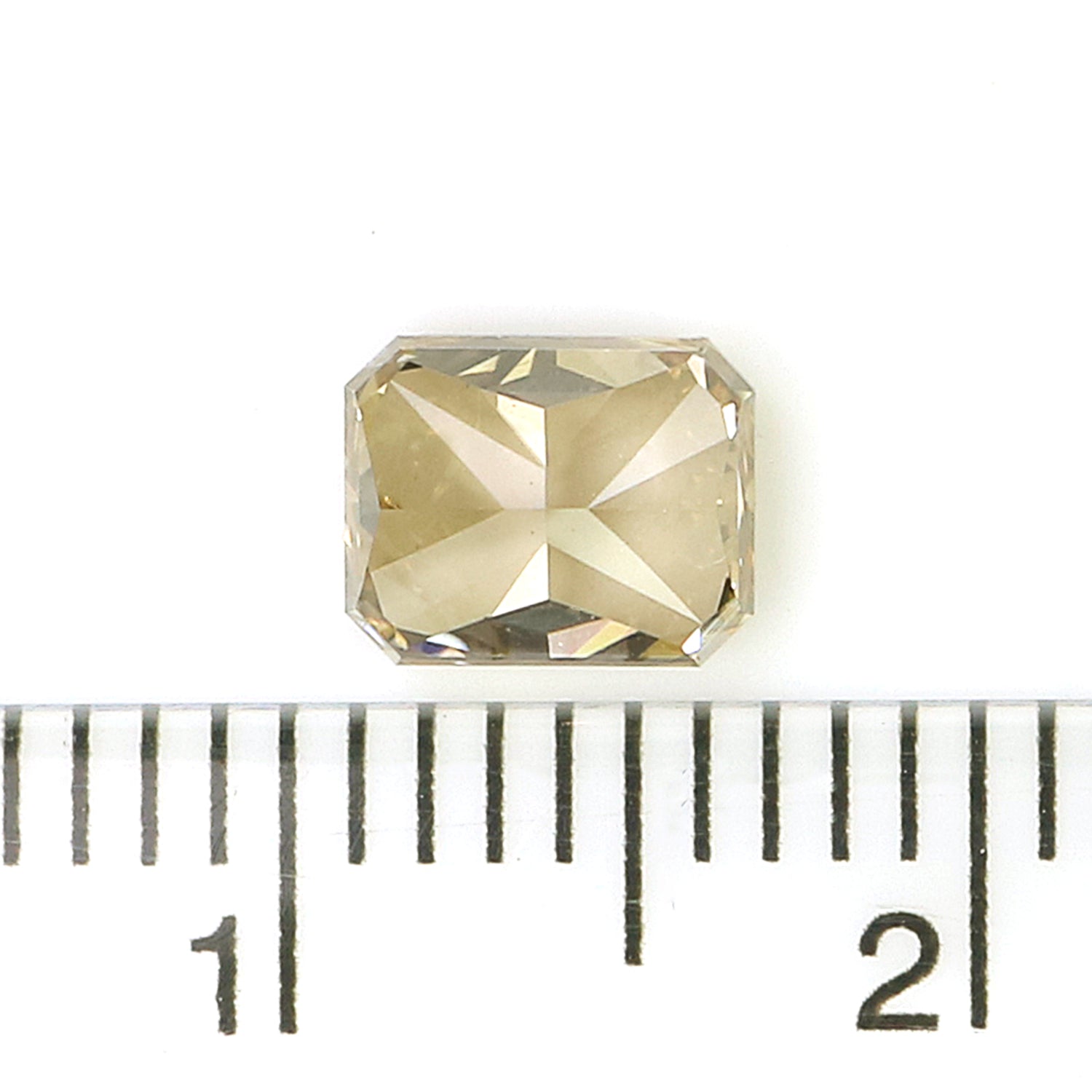 1.01 CT Natural Loose Radiant Shape Diamond Brown Color Radiant Cut Diamond 5.95 MM Natural Green Color Radiant Brilliant Cut Diamond L3592