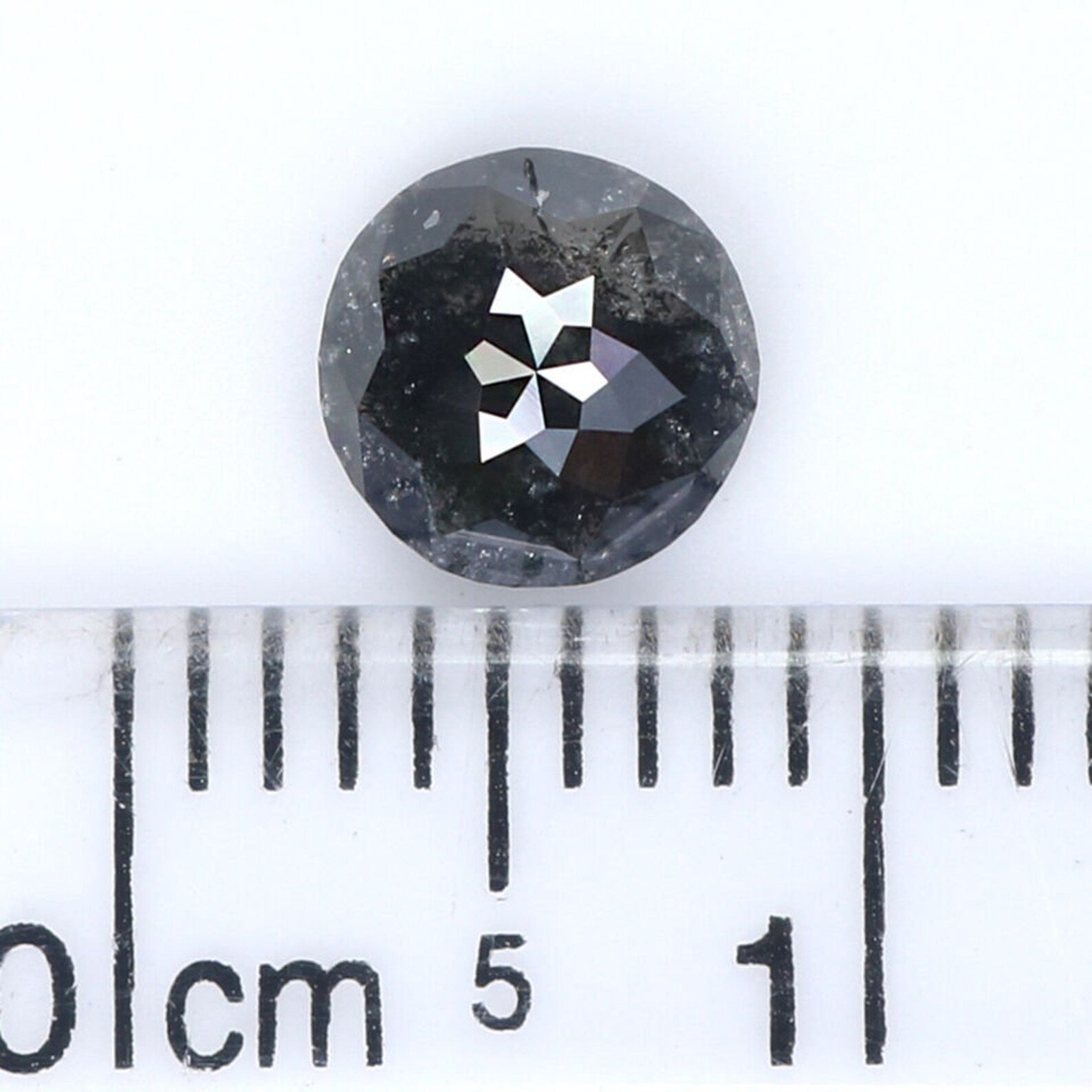 0.84 CT Natural Loose Round Rose Cut Diamond Salt And Pepper Round Shape Diamond 5.90 MM Natural Black Grey Color Rose Cut Diamond QN1928