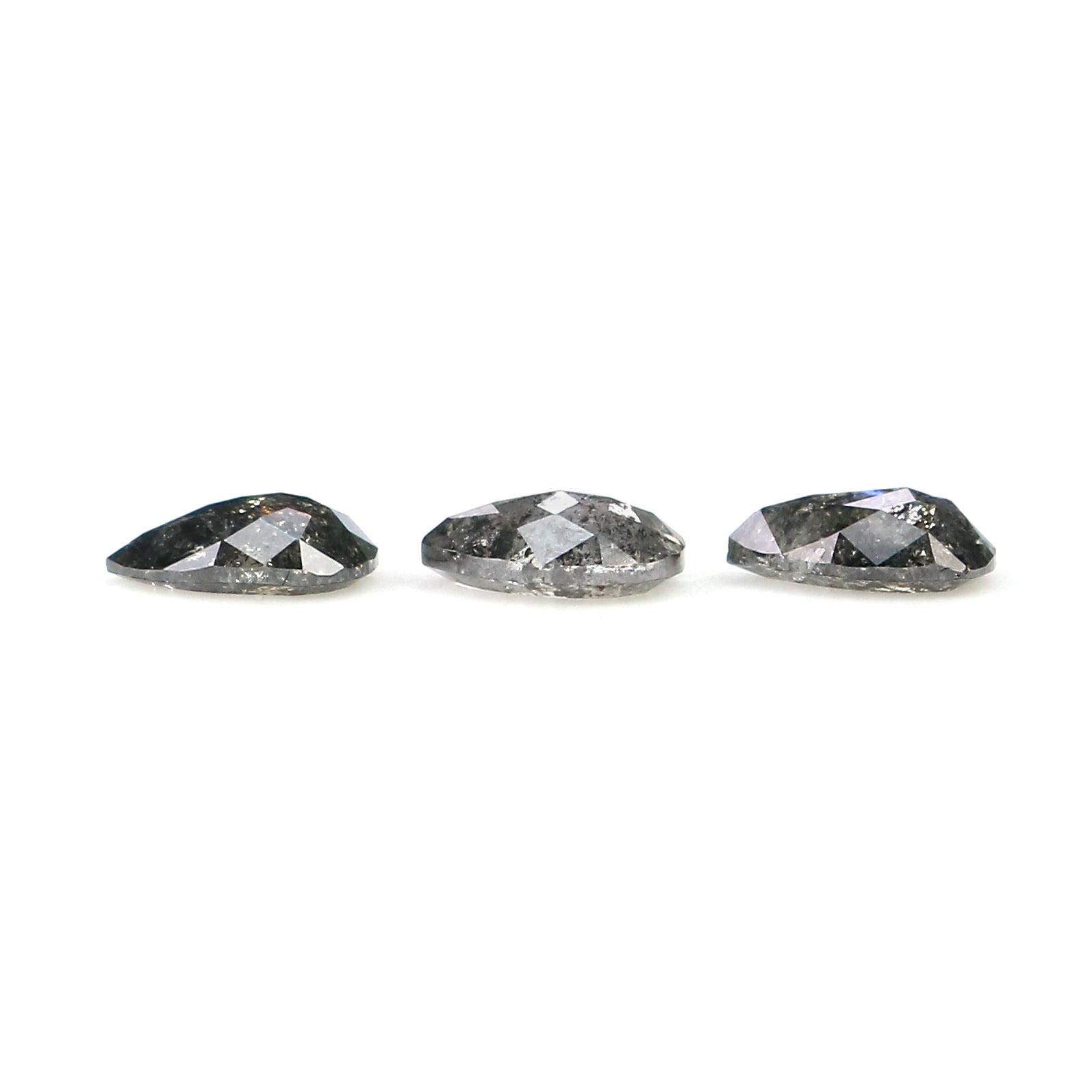 0.60 CT Natural Loose Pear Shape Diamond Salt And Pepper Pear Diamond 4.65 MM Natural Loose Black Grey Color Pear Rose Cut Diamond LQ2828