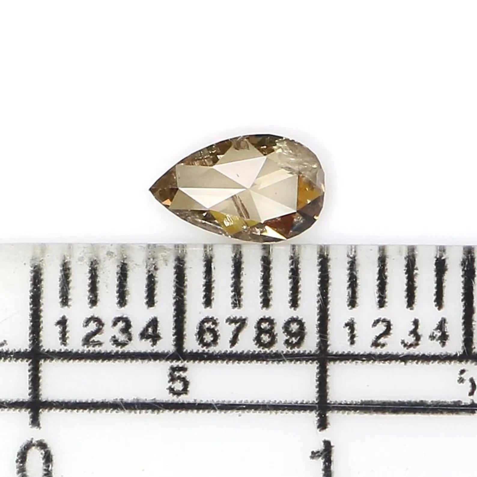 0.33 CT Natural Loose Pear Shape Diamond Brown Color Pear Cut Diamond 6.10 MM Natural Loose Diamond Brown Color Pear Rose Cut Diamond NQ6996
