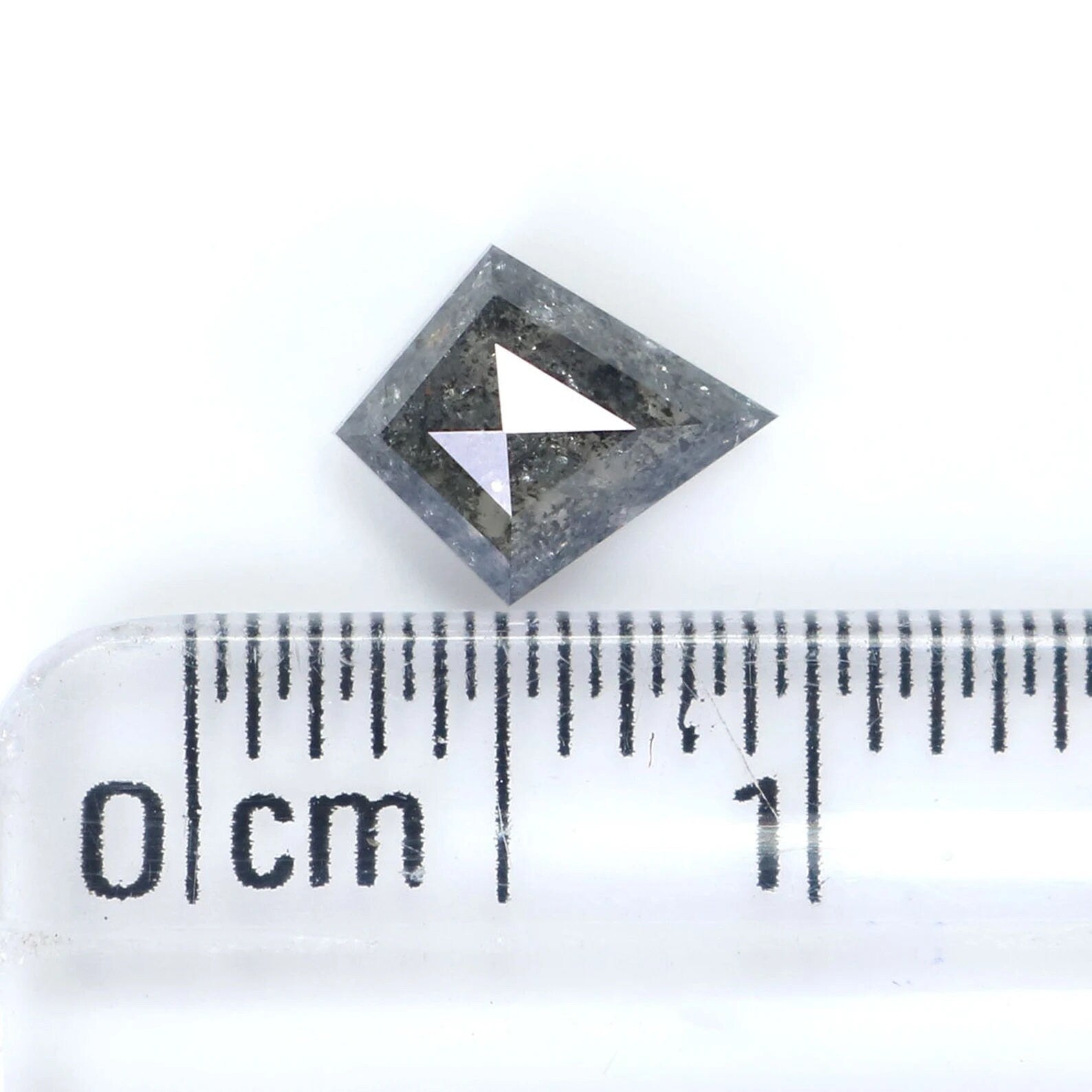 0.60 CT Natural Loose Kite Shape Diamond Salt And Pepper Kite Diamond 7.20 MM Natural Loose Black Grey Color Kite Rose Cut Diamond QN2095