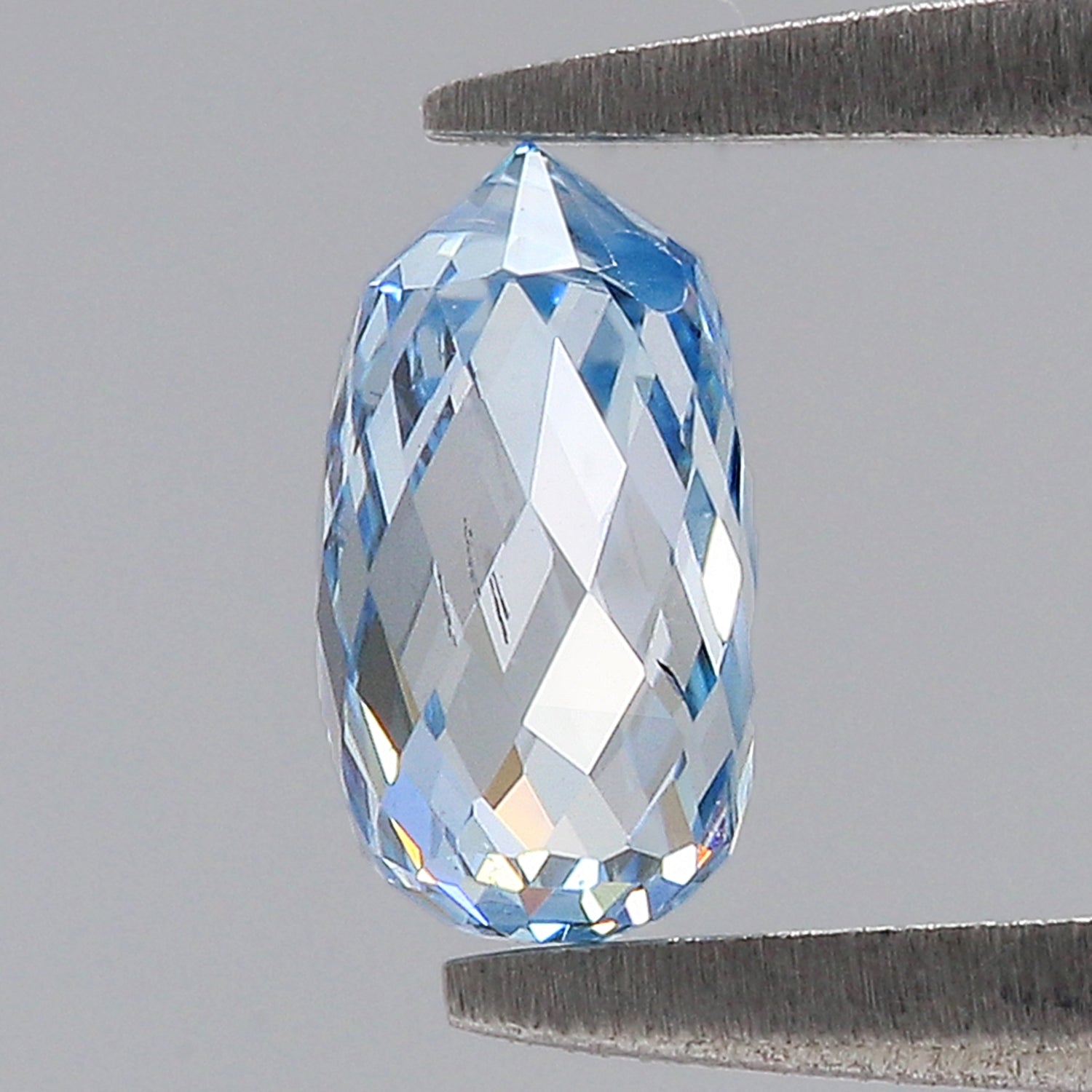 0.75 CT Lab Grown Briolette Cut Diamond Blue Color VS2 Clarity Diamond Lab Grown CVD Diamond Lab Created Drop Rose Cut Diamond L3496