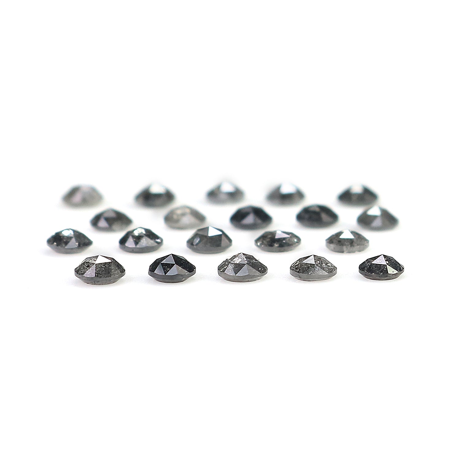 1.66 Ct Natural Loose Round Rose Cut Diamond Salt And Pepper Round Shape Diamond 2.70 MM Natural Black Grey Round Rose Cut Diamond LQ1936