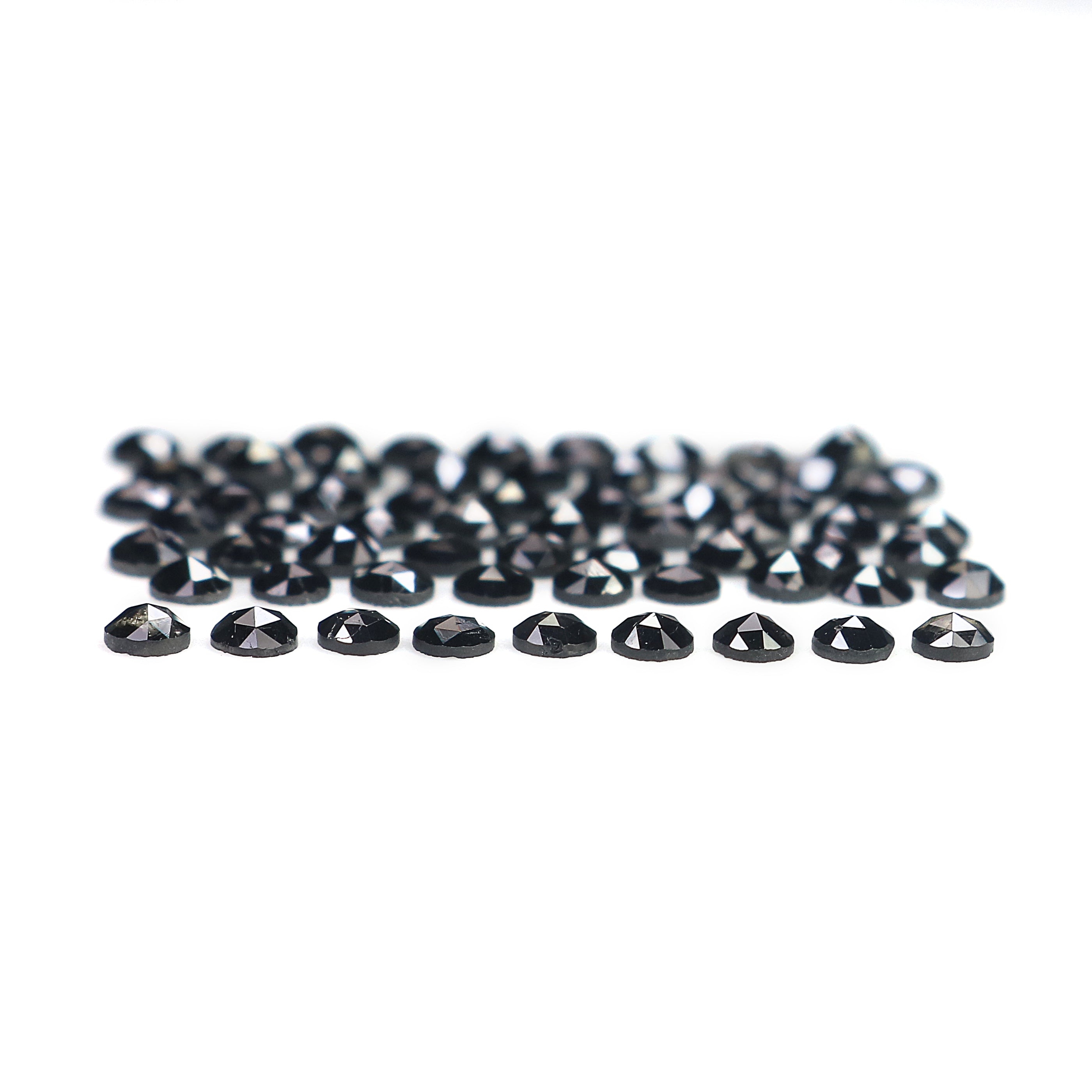 2.73 CT Natural Loose Round Rose Cut Diamond Black Color Round Shape Diamond 2.10 MM Natural Loose Black Color Round Rose Cut Diamond LQ1849