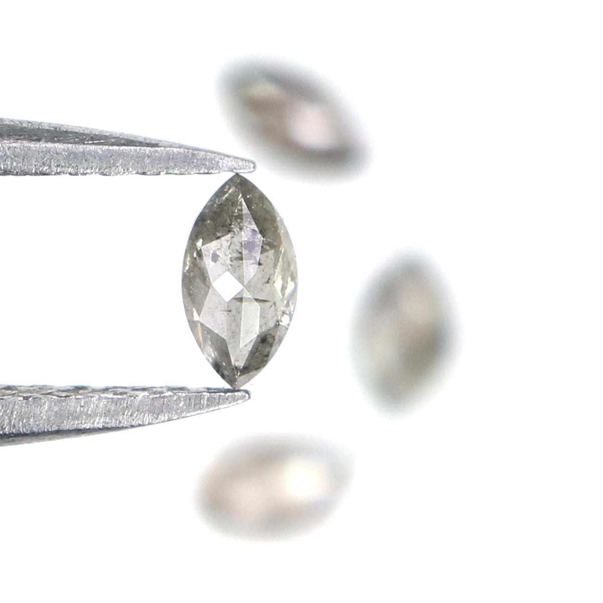 0.44 CT Natural Loose Marquise Shape Diamond Salt And Pepper Marquise Cut Diamond 4.60 MM Black Grey Color Marquise Rose Cut Diamond KQ2659