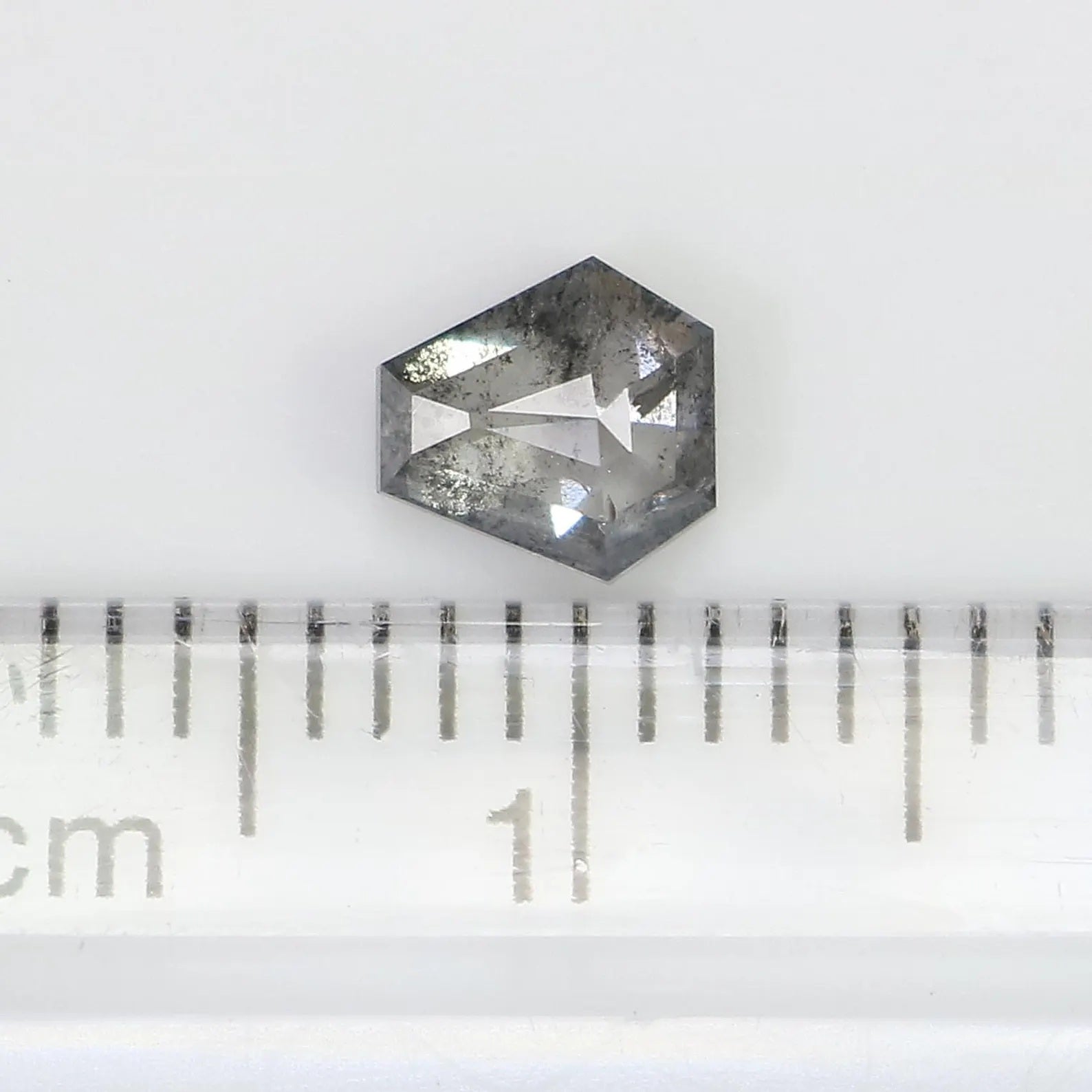 0.46 Ct Natural Loose Coffin Shape Diamond Salt And Pepper Coffin Diamond 5.30 MM Natural Black Grey Color Coffin Rose Cut Diamond QN8892
