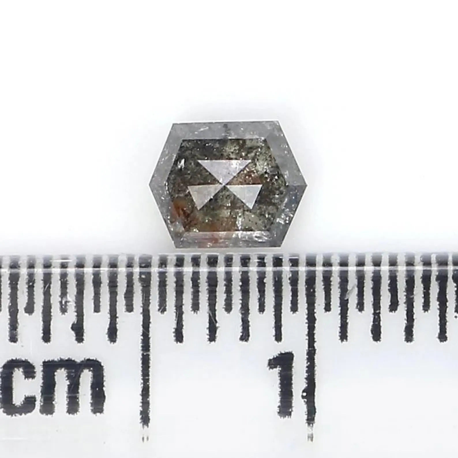 0.40 CT Natural Loose Hexagon Cut Diamond Salt And Pepper Hexagon Diamond 4.80 MM Natural Black Grey Color Hexagon Rose Cut Diamond NQ1179