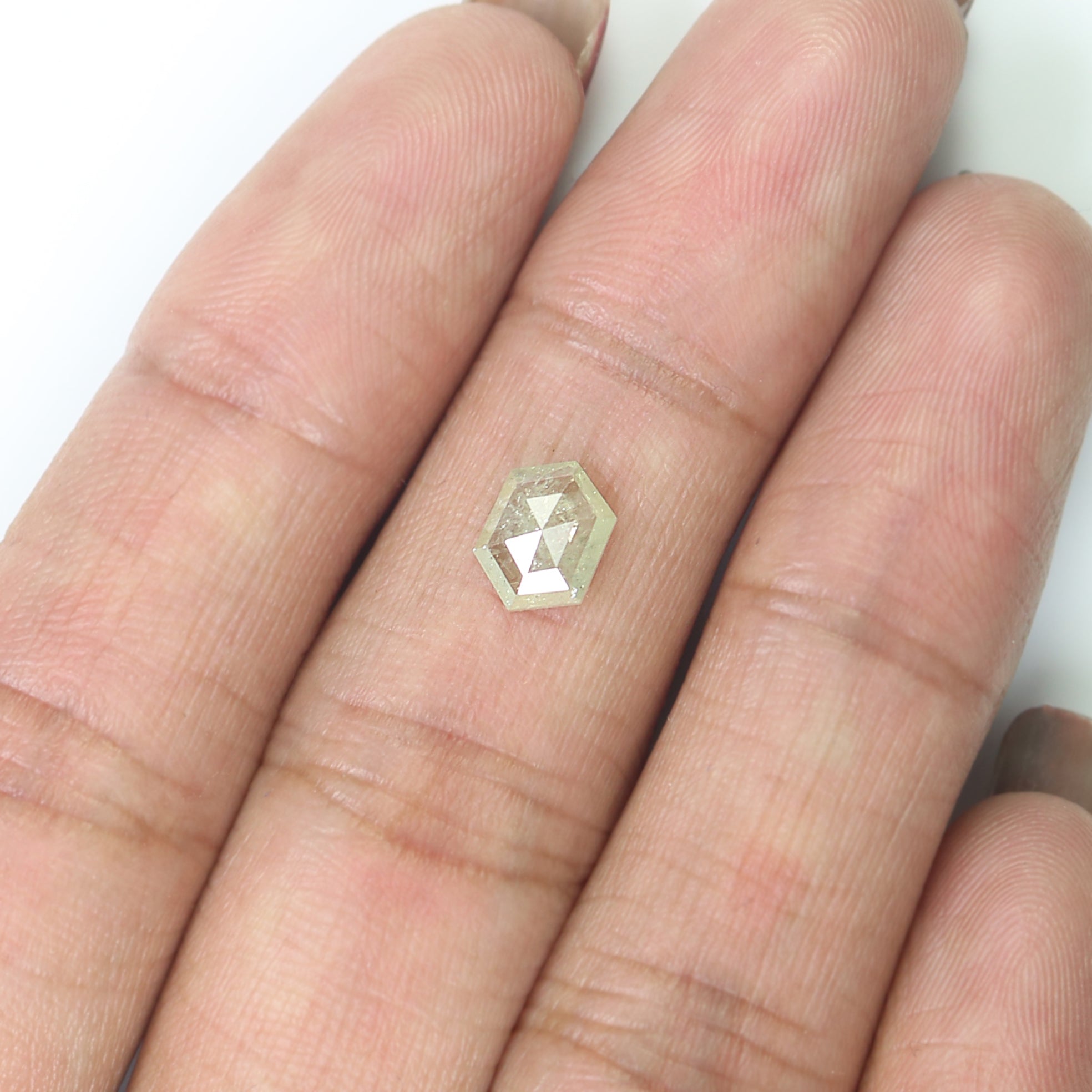 0.75 Ct Natural Loose Hexagon Shape Diamond Grey Hexagon Diamond 7.50 MM Natural Loose Grey Color Diamond Hexagon Rose Cut Diamond QK2097