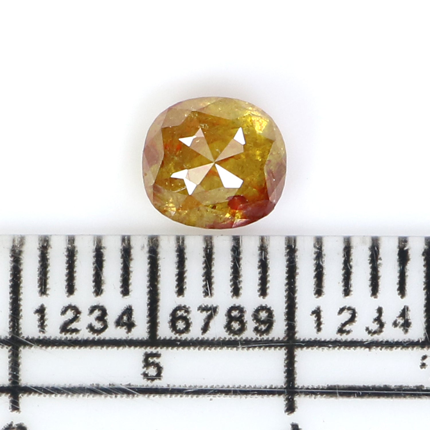 0.75 CT Natural Loose Cushion Shape Diamond Yellow Brown Color Cushion Cut Diamond 5.30 MM Natural Diamond Cushion Rose Cut Diamond QK2681
