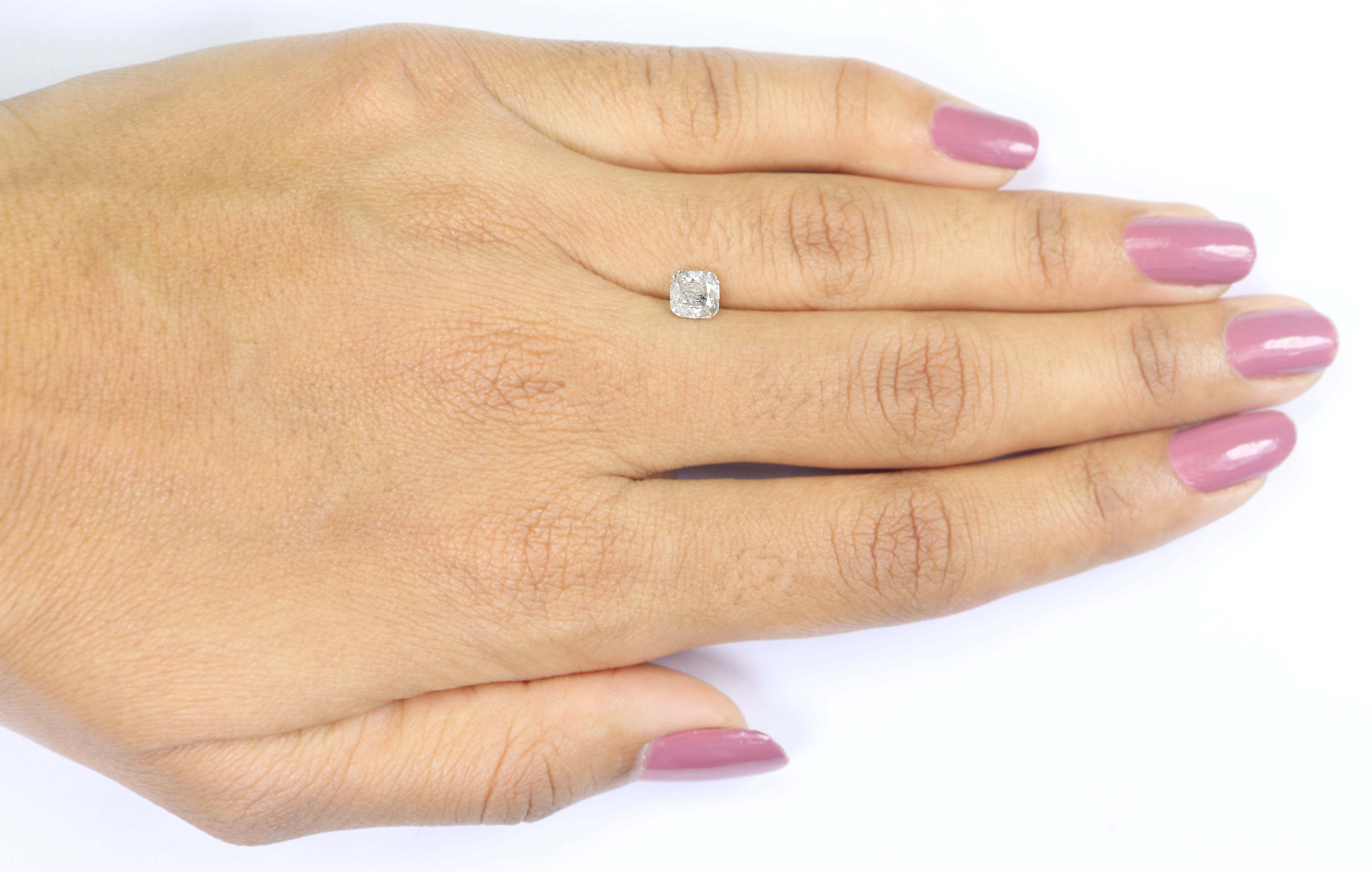 0.97 CT Natural Loose Cushion Shape Diamond Salt And Pepper Cushion Diamond 5.20 MM Natural Grey Color Cushion Brilliant Cut Diamond LQ7410