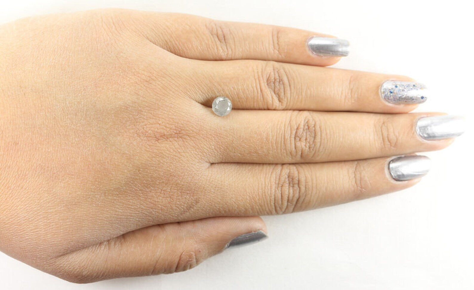 1.25 Ct Natural Loose Round Brilliant Cut Diamond Milky Grey Color Diamond 6.15 MM Natural Milky Grey Color Round Brilliant Diamond QN486