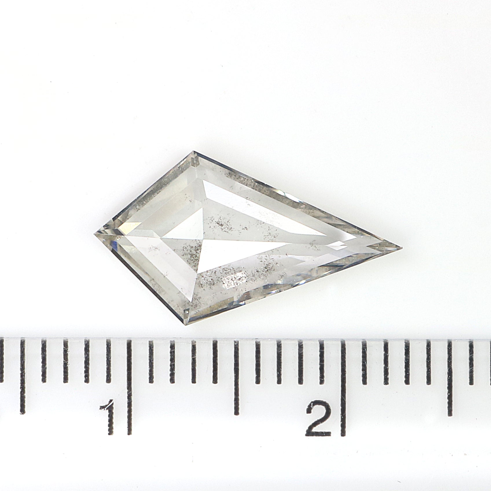 1.52 CT Kite Rose Cut Salt And Pepper Lab Grown 14.45 MM Loose Diamond CVD Fancy Black Grey Color Lab Created Antique Cut Diamonds L3579