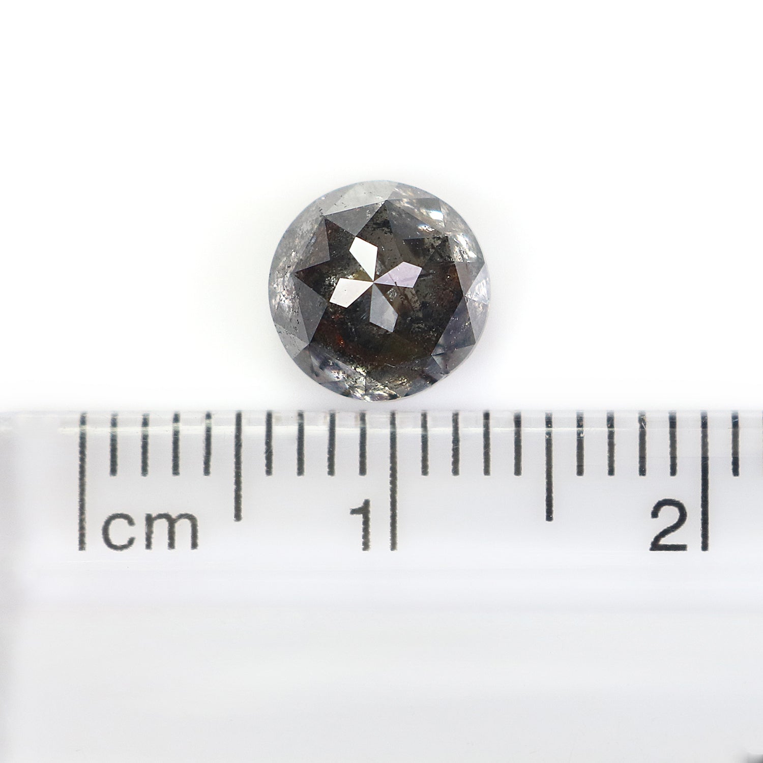 2.00 Ct Natural Loose Round Rose Cut Diamond Black Grey Color Rose Cut Diamond 7.20 MM Natural Loose Salt And Pepper Rose Cut Diamond QL674