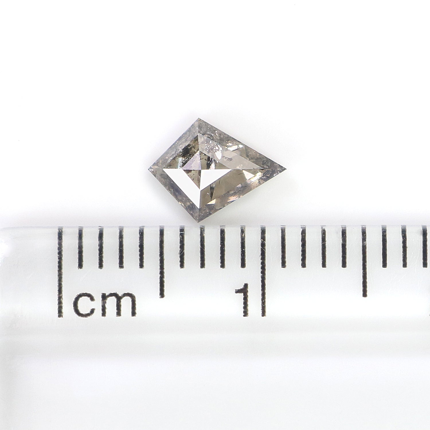 0.41 CT Natural Loose Kite Shape Diamond Salt And Pepper Kite Rose Cut Diamond 6.85 MM Black Grey Color Kite Shape Rose Cut Diamond LQ223