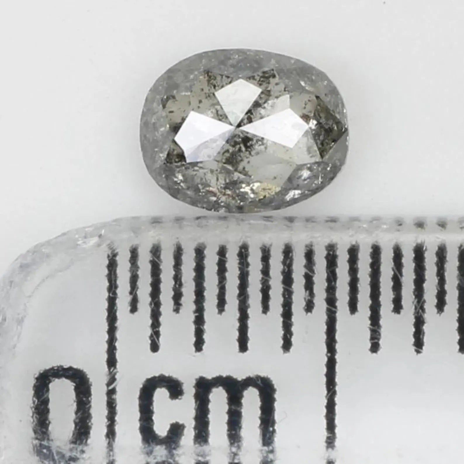 0.34 CT Natural Loose Oval Shape Diamond Salt And Pepper Oval Diamond 4.80 MM Natural Loose Black Grey Color Oval Rose Cut Diamond NQ1057