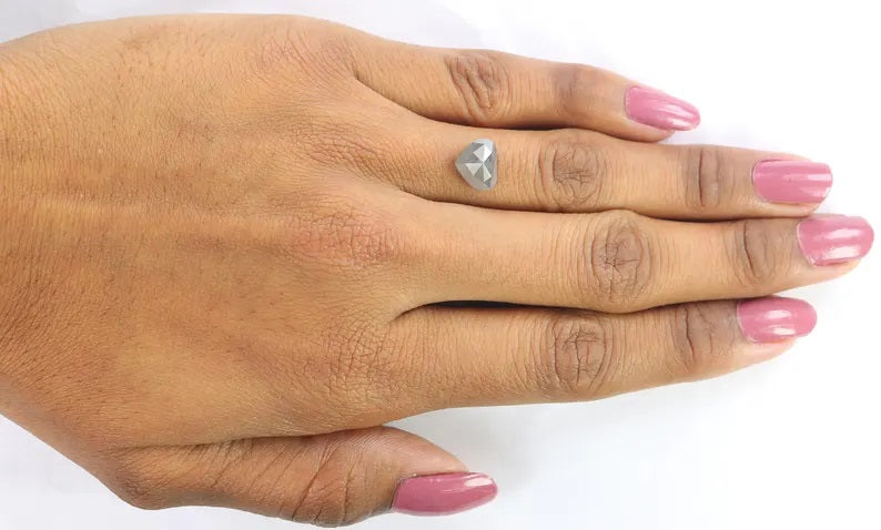 2.19 CT Natural Loose Heart Shape Diamond Grey Color Heart Cut Diamond 9.00 MM Natural Loose Diamond Heart Rose Cut Diamond QN9399