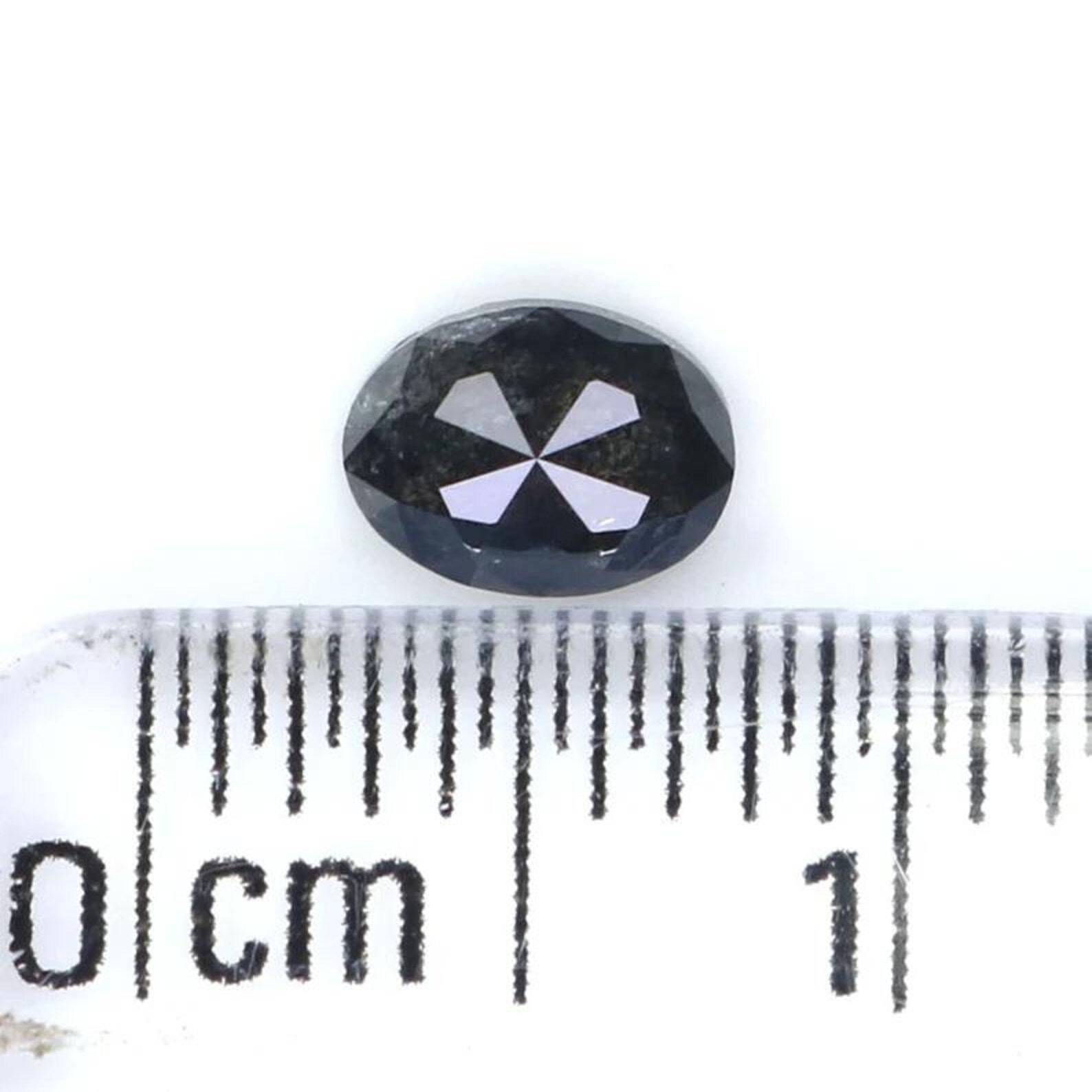 0.39 CT Natural Loose Oval Shape Diamond Salt And Pepper Oval Diamond 5.20 MM Natural Loose Black Grey Color Oval Rose Cut Diamond NQ2105