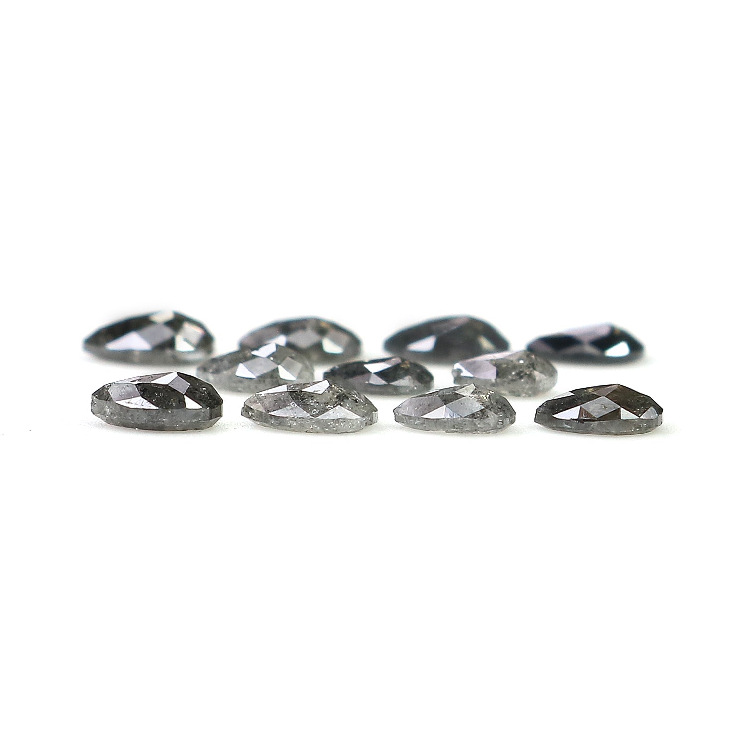 1.03 CT Natural Loose Pear Shape Diamond Salt And Pepper Pear Cut Diamond 3.15 MM Natural Black Grey Diamond Pear Rose Cut Diamond LQ2912