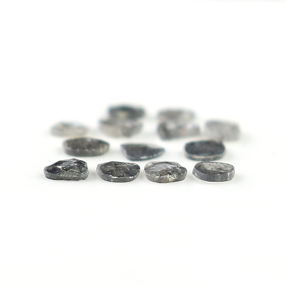 1.01 Ct Natural Loose Slice Shape Diamond Slice Salt And Pepper Diamond 3.05 MM Slice Natural Loose Diamond Slice Black Grey Diamond LQ3032