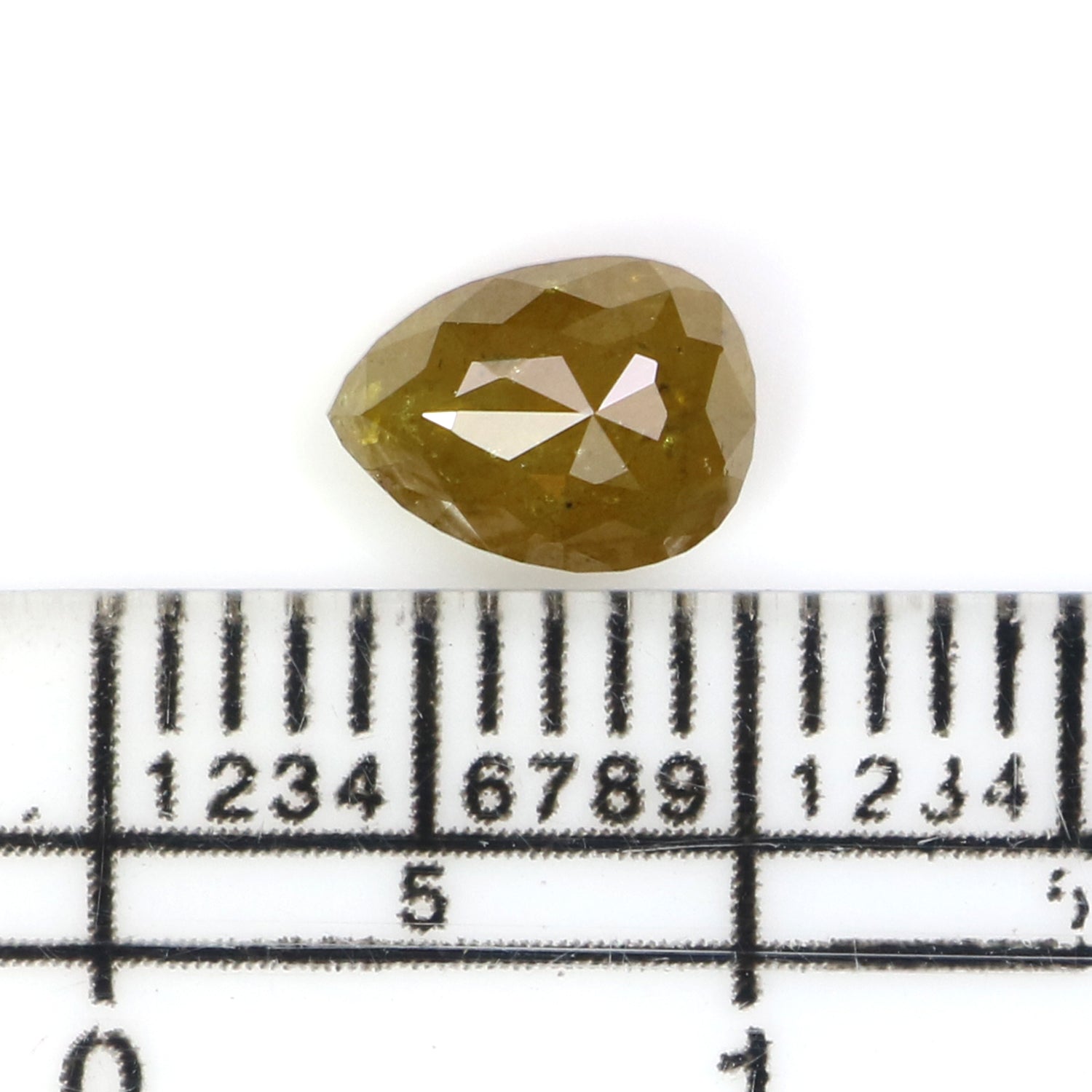 Natural Loose Pear Diamond, Yellow Color Pear Cut Diamond, Natural Loose Diamond, Pear Rose Cut Diamond, 0.93 CT Pear Shape Diamond KDK2680
