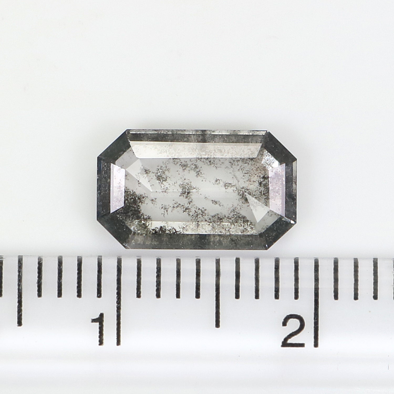 1.40 CT Emerald Rose Cut Salt And Pepper Lab Grown 10.00 MM Loose Diamond CVD Fancy Black Grey Color Lab Created Antique Cut Diamonds KDL3516