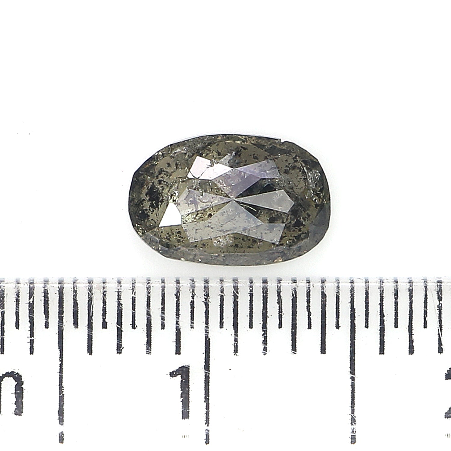 0.67 Ct Natural Loose Oval Shape Diamond Salt And Pepper Oval Diamond 6.95 MM Natural Loose Black Grey Color Oval Rose Cut Diamond KQ2272