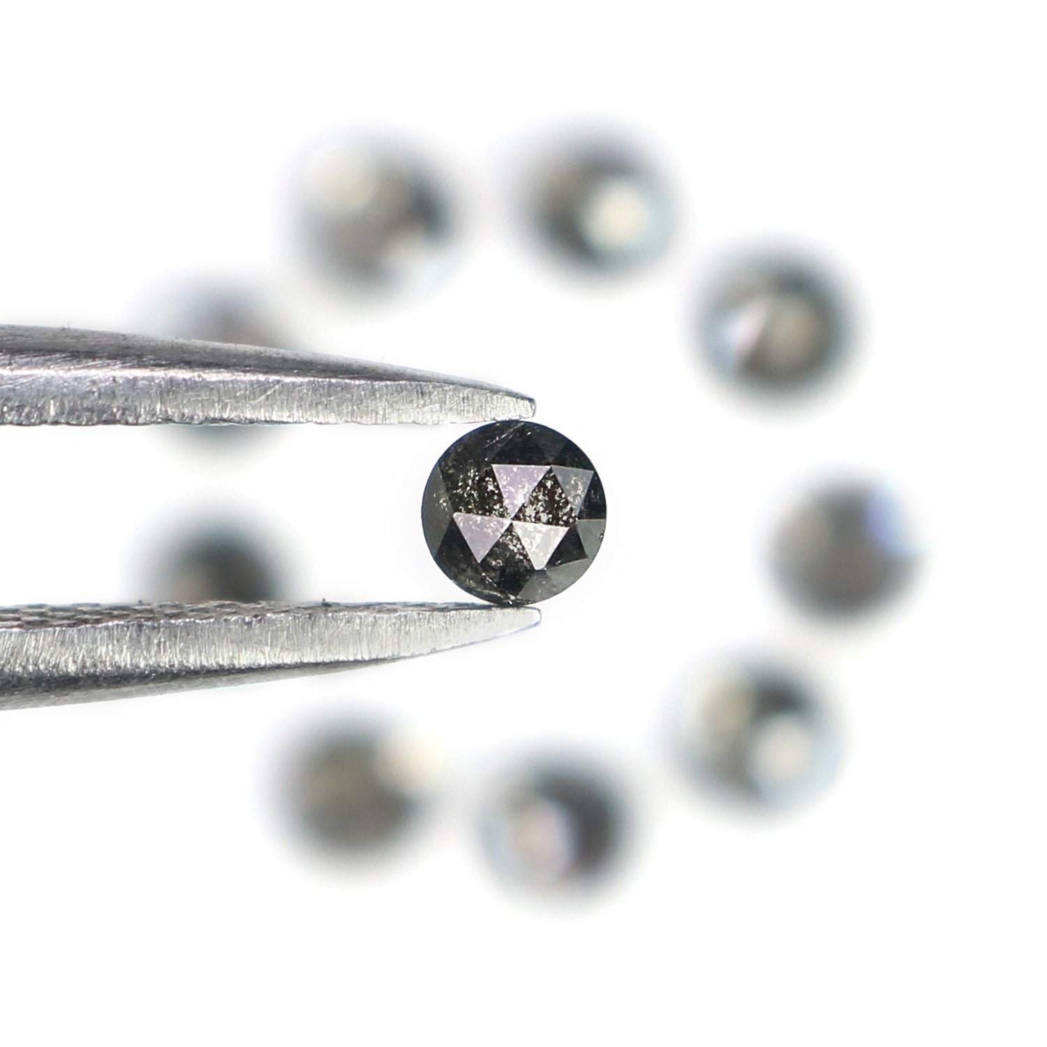1.15 CT Natural Loose Round Shape Diamond Salt And Pepper Round Diamond 2.70 MM Natural Loose Black Grey Color Round Rose Cut Diamond N2305