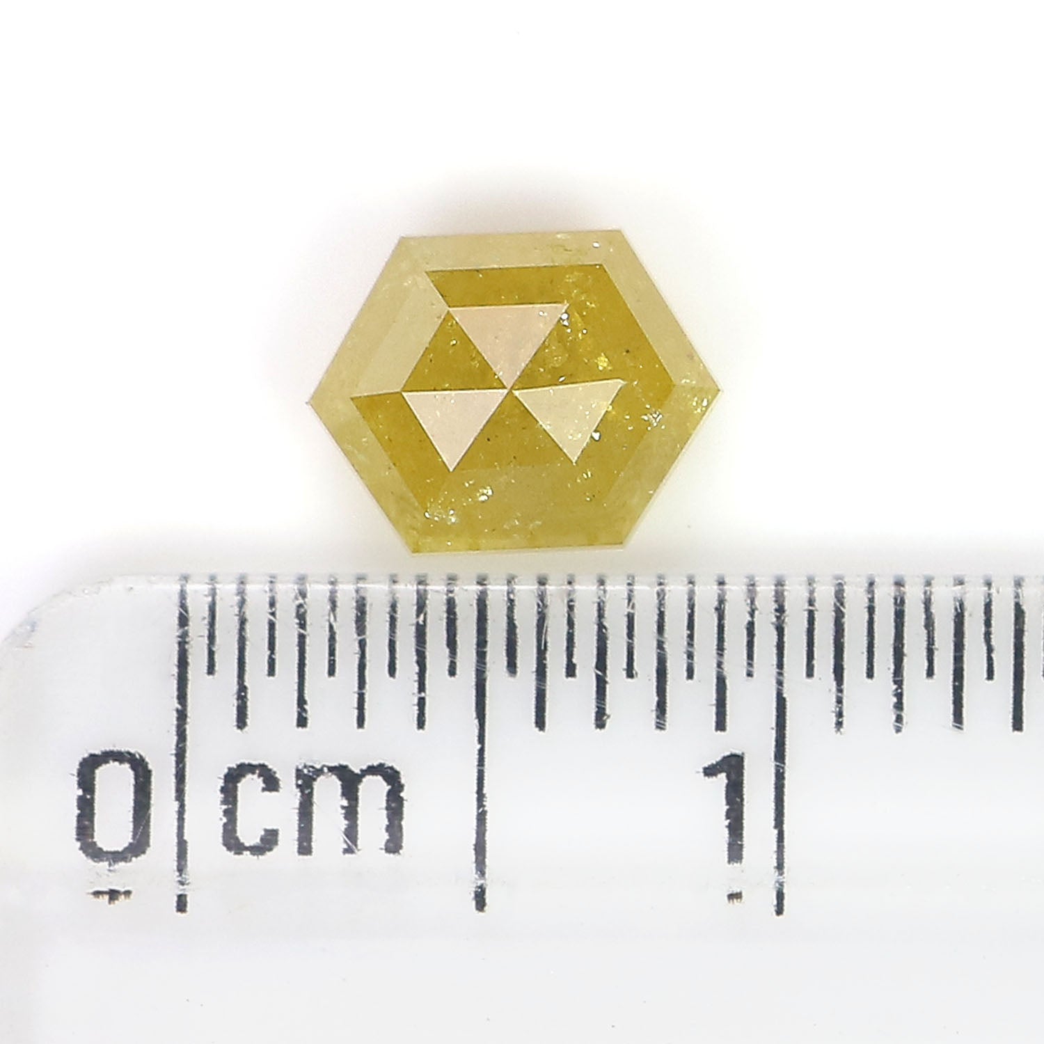 1.11 CT Natural Loose Hexagon Shape Diamond Yellow Color Hexagon Cut Diamond 6.95 MM Natural Loose Hexagon Shape Rose Cut Diamond QL9756