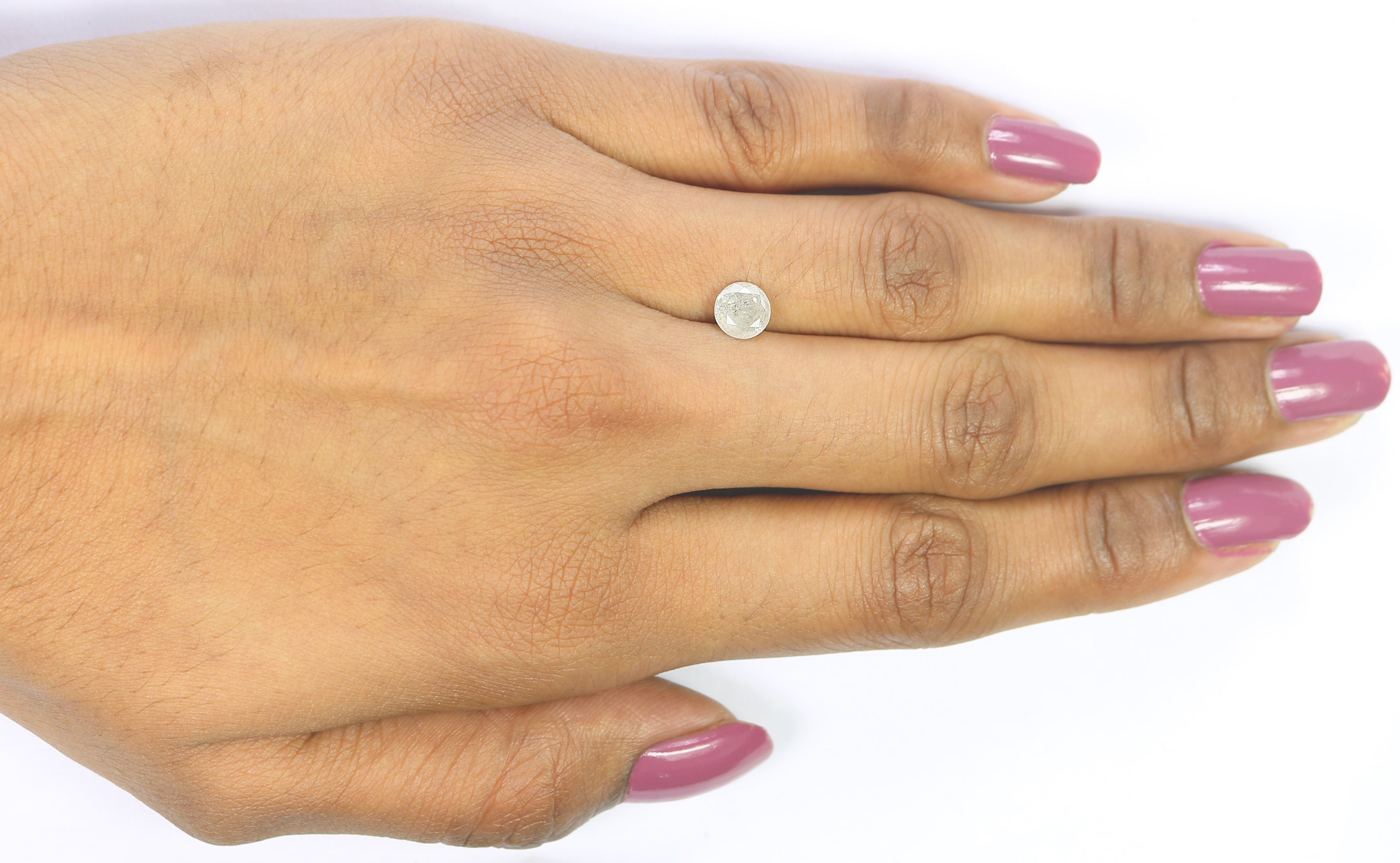Natural Round Salt and Pepper Diamond 0.86 CT Loose Brilliant Cut Grey Color Stone 5.95 MM Rustic Diamond For Custom Engagement Ring L3619