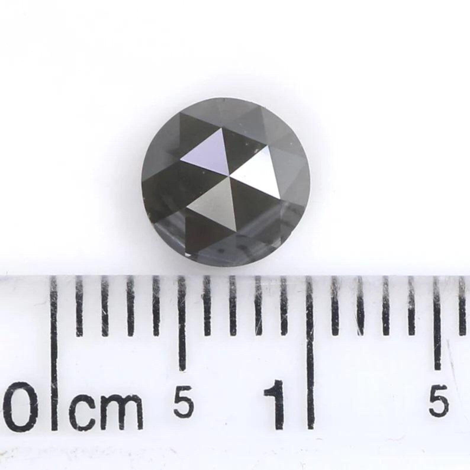 1.24 CT Natural Loose Round Shape Diamond Grey Color Round Cut Diamond 6.65 MM Natural Loose Green Color Round Rose Cut Diamond NQ8990
