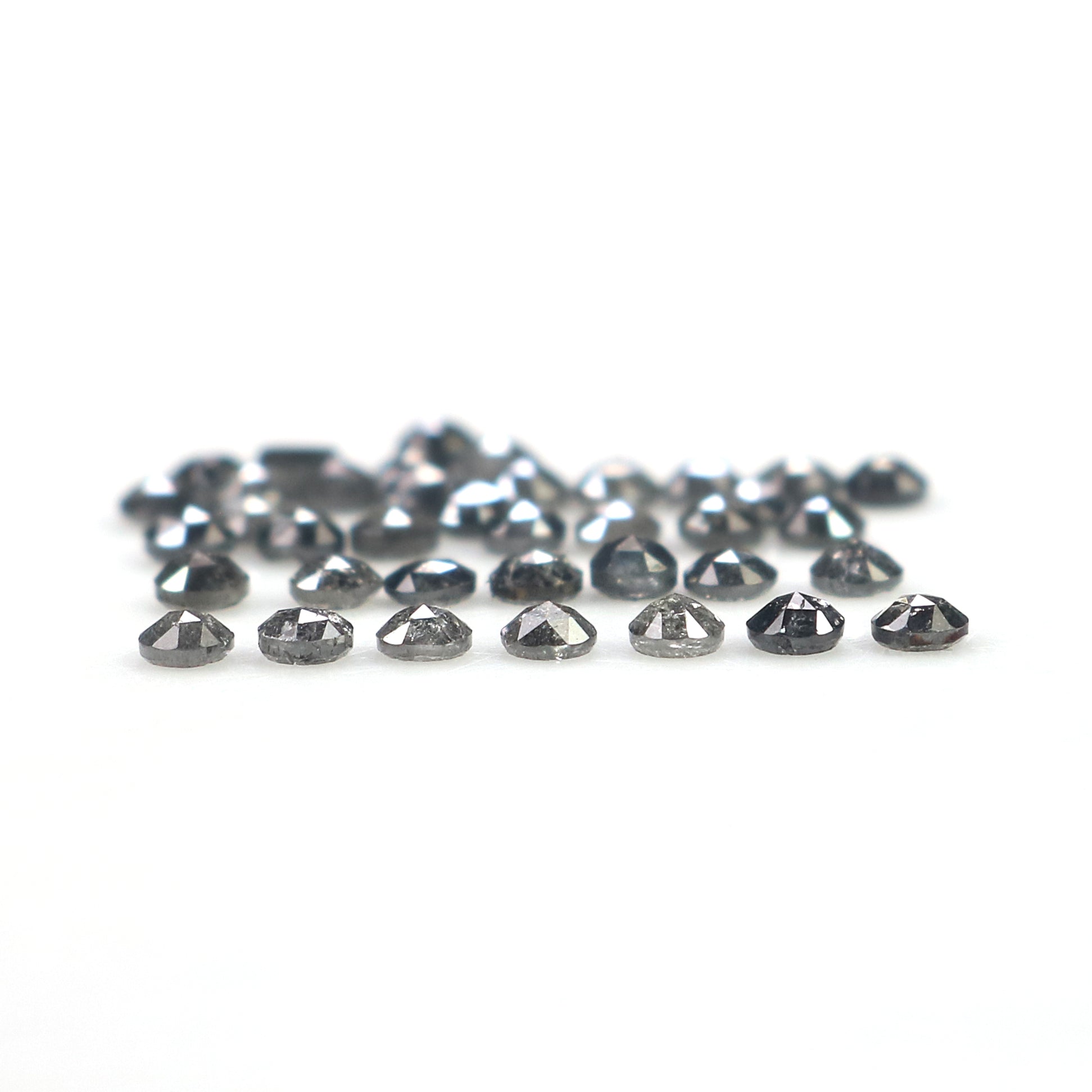 1.45 Ct Natural Loose Round Rose Cut Diamond Salt And Pepper Round Diamond 1.90 MM Natural Black Grey Color Round Rose Cut Diamond KR1951
