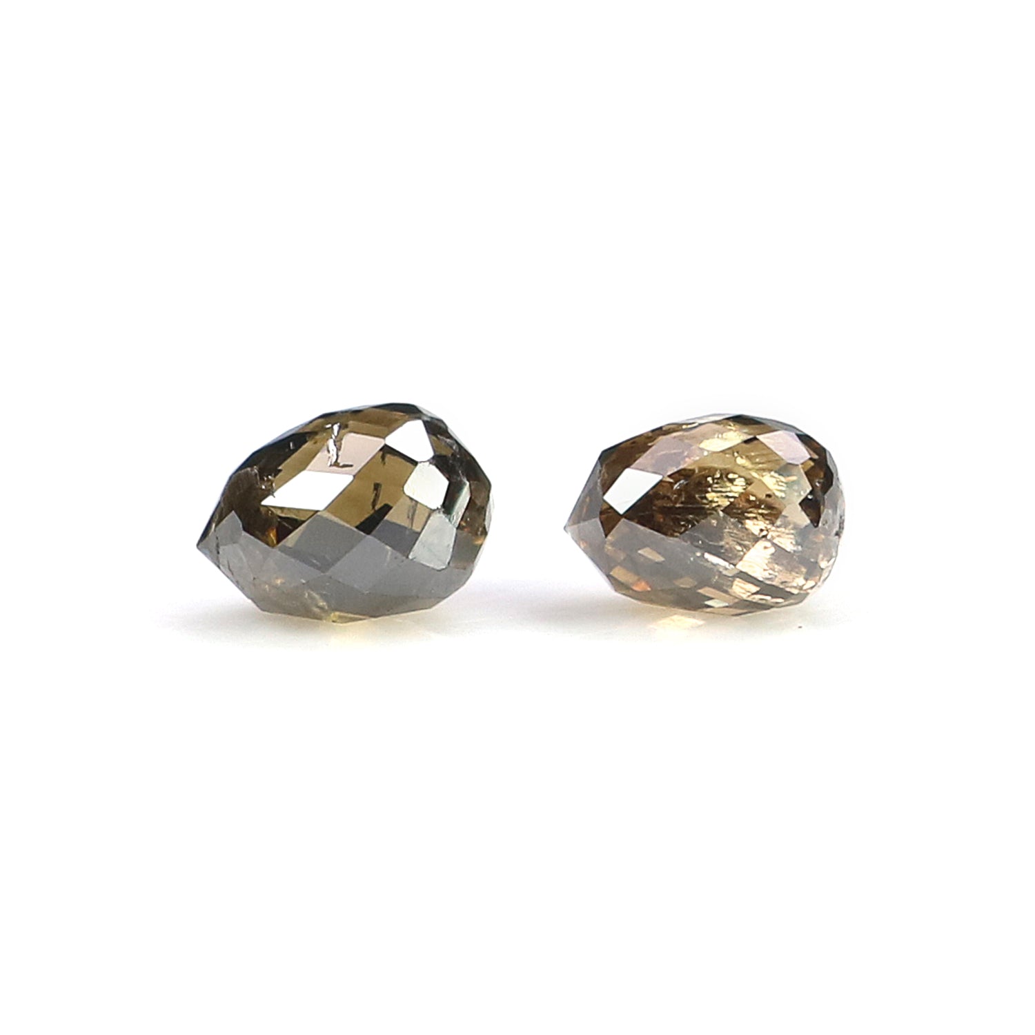 1.11 CT Natural Loose briolette Shape Diamond Brown Color Drop Cut Diamond 4.80 MM Natural Loose Brown Color Drop Rose Cut Diamond N869