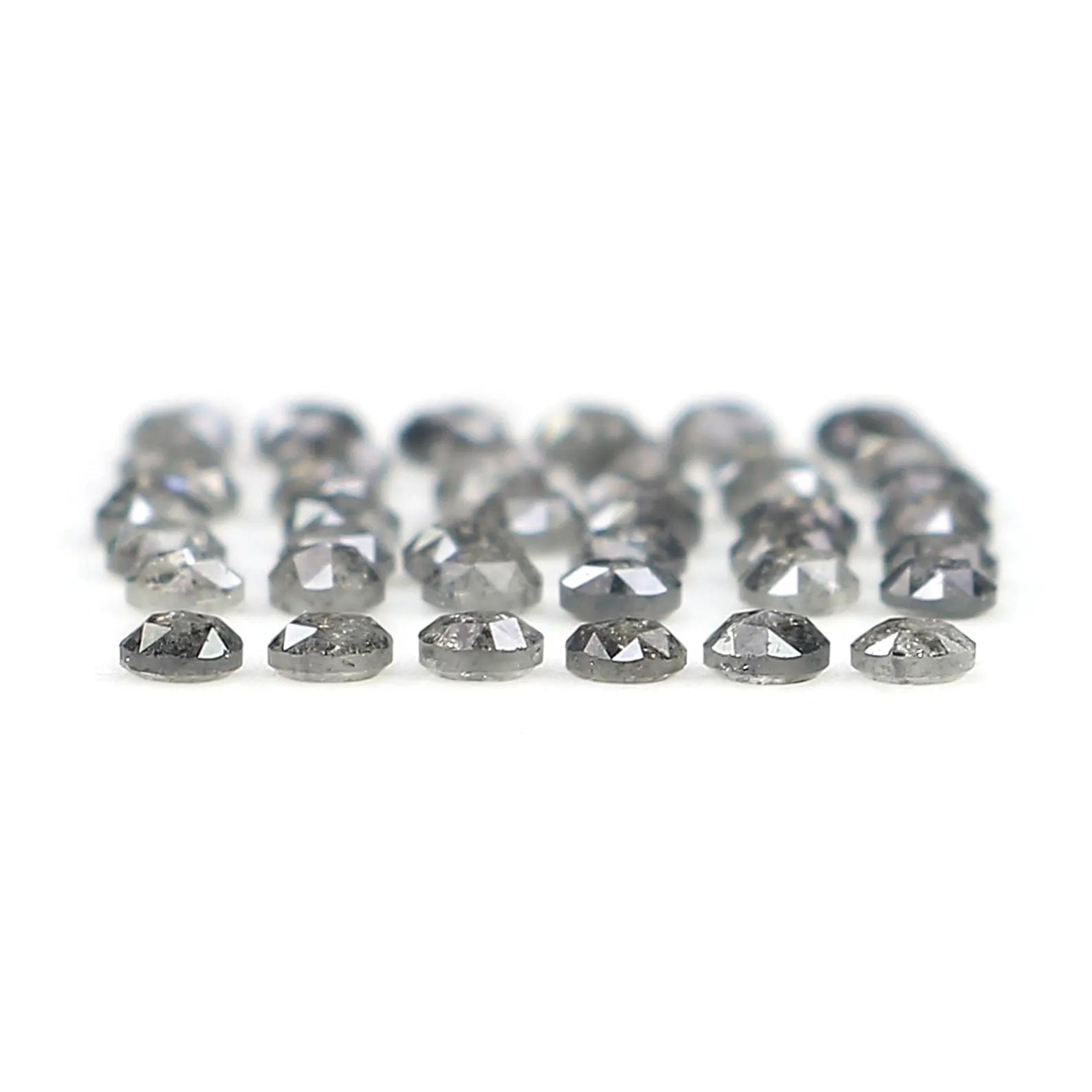 1.08 CT Natural Loose Round Rose Cut Diamond Salt And Pepper Round Diamond 1.70 MM Natural Black Grey Color Round Rose Cut Diamond NQ1558