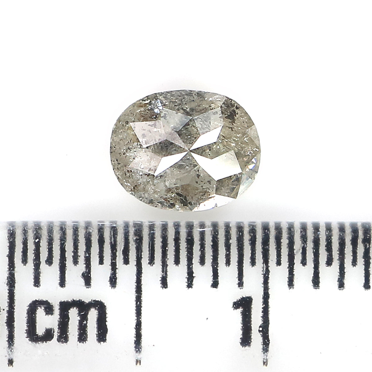 0.86 CT Natural Loose Oval Shape Diamond Salt And Pepper Oval Rose Cut Diamond 5.90 MM Natural Black Grey Color Oval Rose Cut Diamond QL3027
