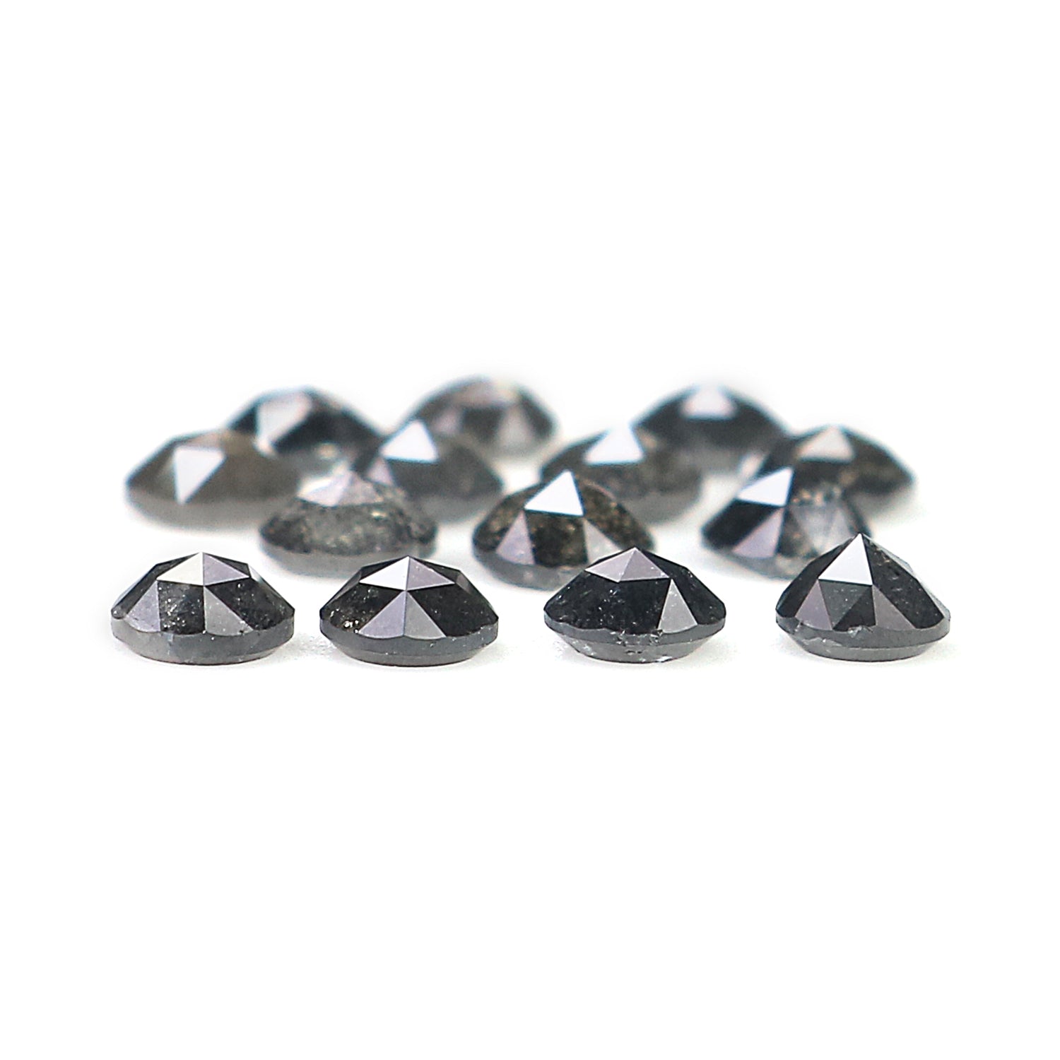 1.34 Ct Natural Loose Round Rose Cut Diamond Salt And Pepper Round Diamond 2.70 MM Natural Black Grey Color Round Rose Cut Diamond LQ1823