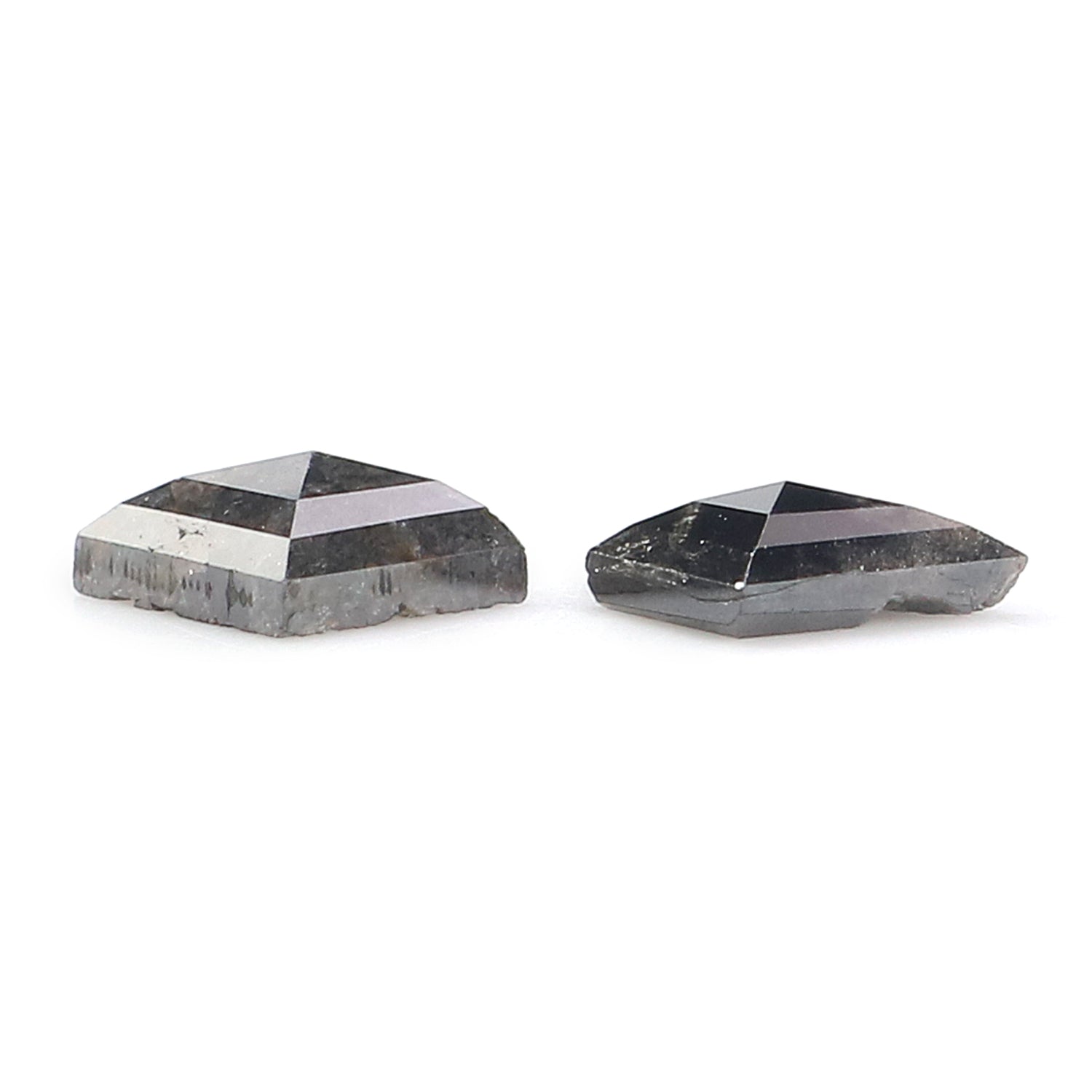 1.34 CT Natural Loose Kite Cut Pair Diamond Salt And Pepper Kite Diamond 7.60 MM Natural Loose Black Grey Color Kite Rose Cut Diamond L3447