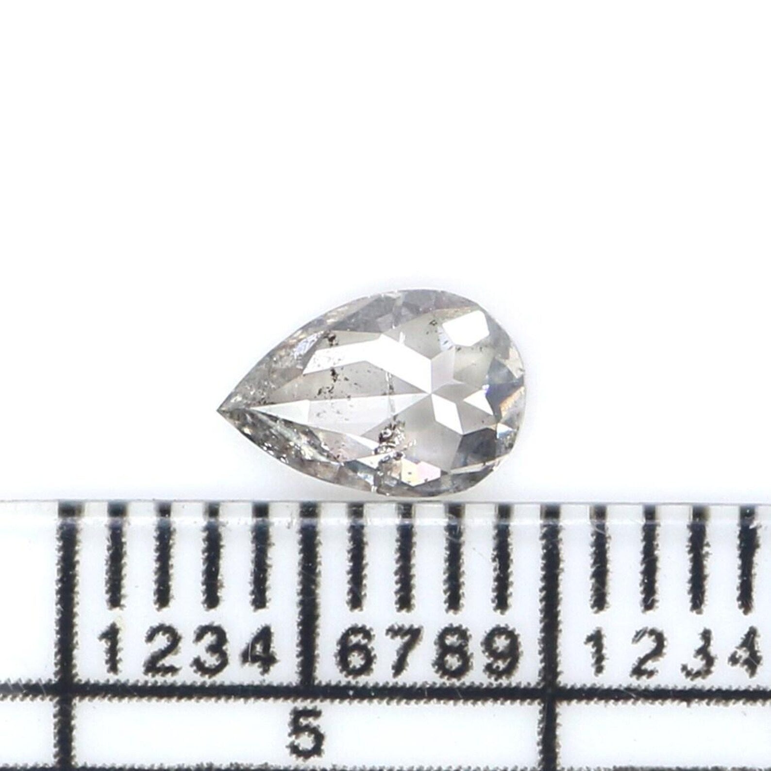 0.53 CT Natural Loose Pear Shape Diamond Salt And Pepper Pear Cut Diamond 6.45 MM Natural Loose Grey Color Pear Rose Cut Diamond NQ2203
