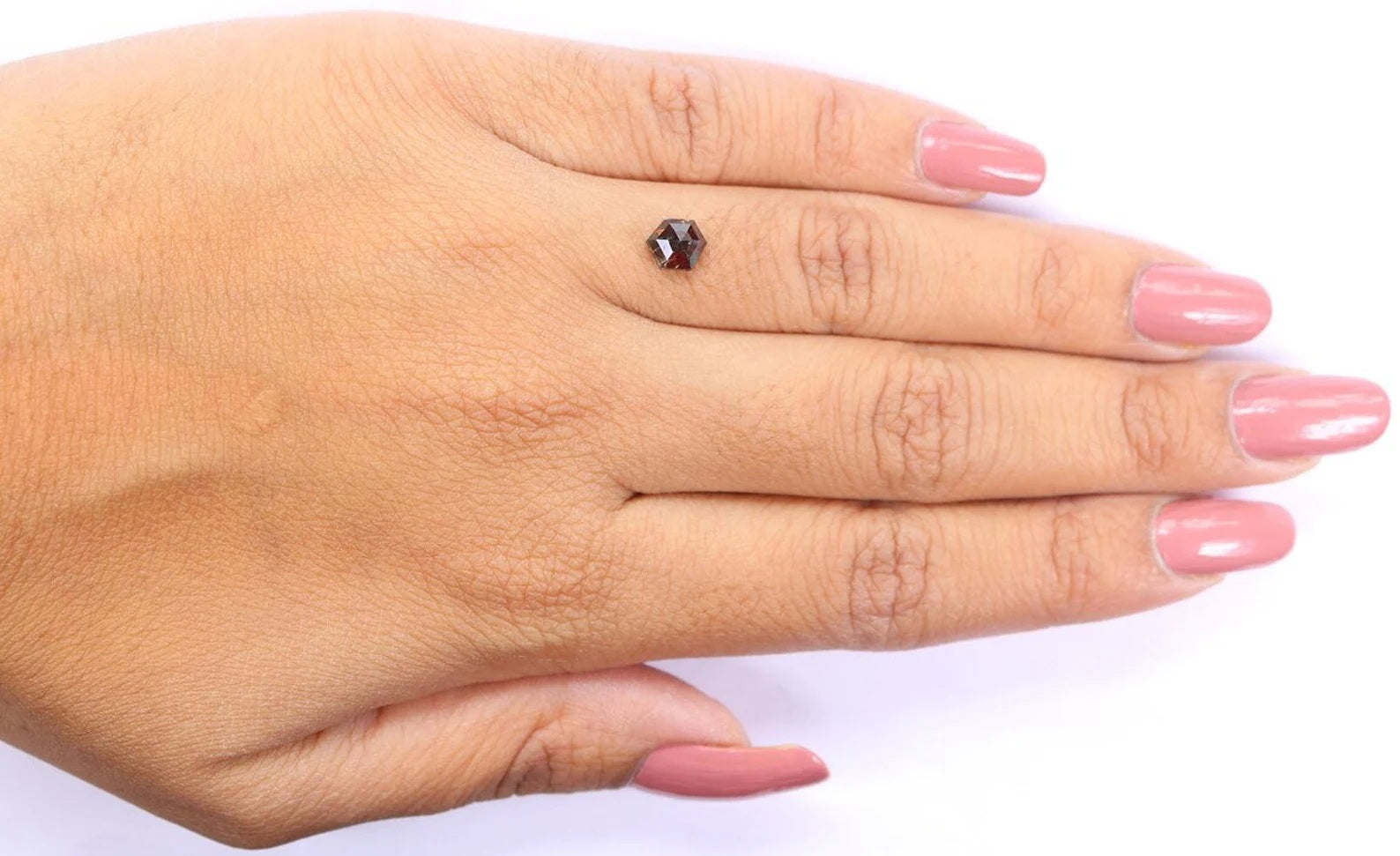 0.75 CT Natural Loose Hexagon Shape Diamond Brown Color Hexagon Diamond 5.30 MM Natural Loose Brown Hexagon Shape Rose Cut Diamond NQ8112