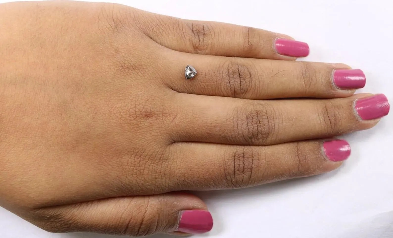 0.39 CT Natural Loose Triangle Diamond Salt And Pepper Triangle Diamond 4.35 MM Natural Black Grey Color Triangle Rose Cut Diamond NQ9974