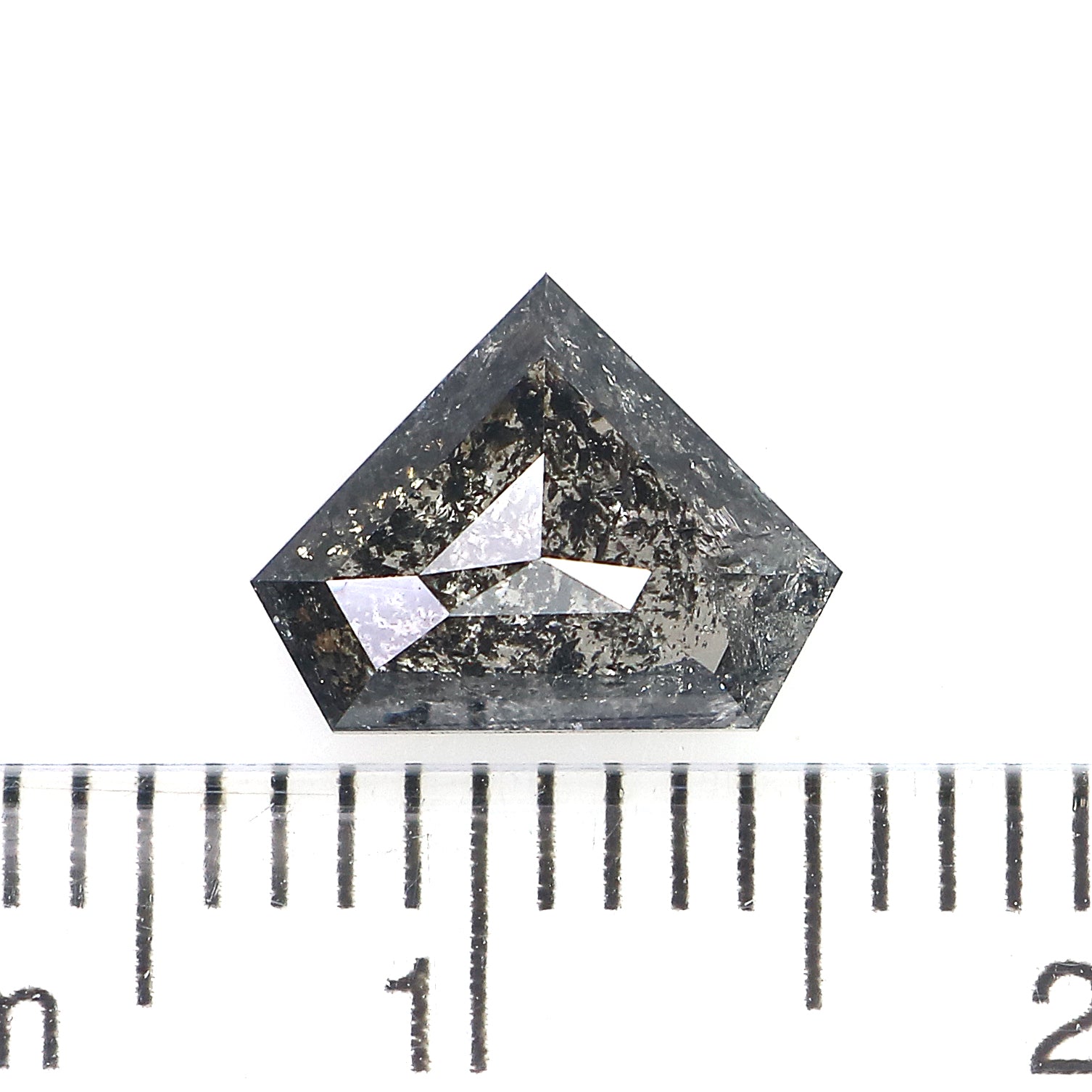 1.27 CT Natural Loose Shield Cut Diamond Black Grey Color Diamond 6.90 MM Natural Loose Diamond Salt And Pepper Shield Shape Diamond QL9278