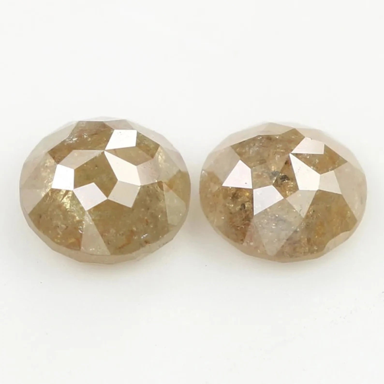 1.18 Ct Natural Loose Round Shape Pair Diamond Brown Color Round Diamond 5.00 MM Natural Diamond Brown Color Round Rose Cut Diamond NQ384