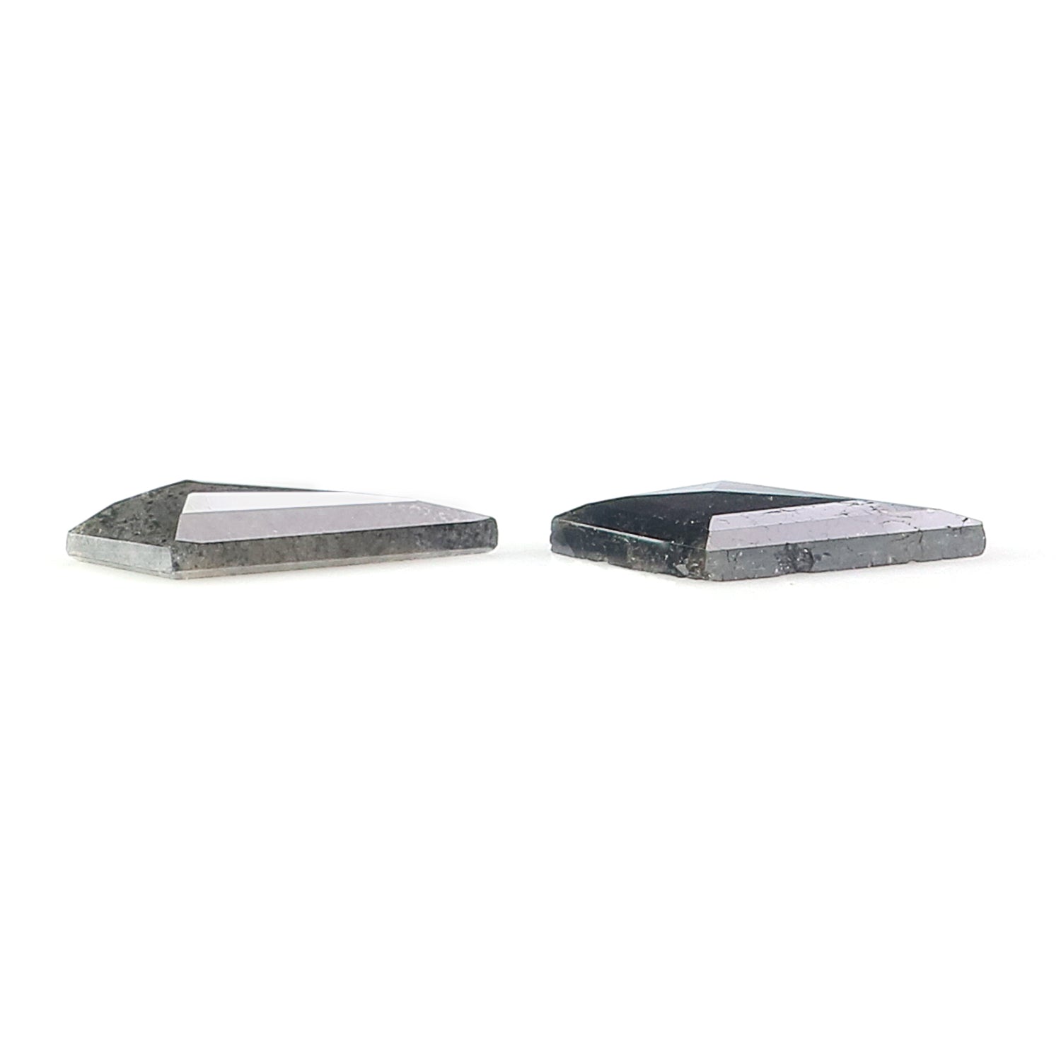 1.11 CT Natural Loose Kite Cut Pair Diamond Salt And Pepper Kite Shape Diamond 9.50 MM Natural Black Grey Color Kite Rose Cut Diamond N2604