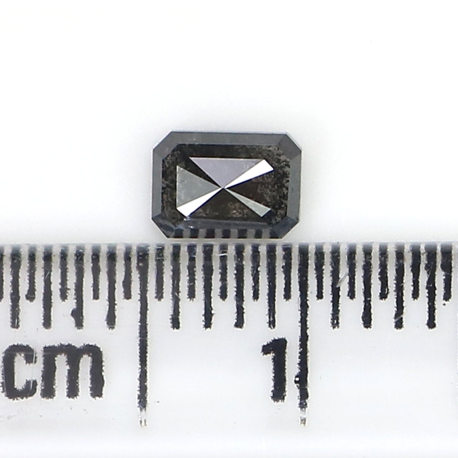 0.38 CT Natural Loose Emerald Shape Diamond Salt And Pepper Emerald Diamond 4.60 MM Black Grey Color Emerald Shape Rose Cut Diamond QK180