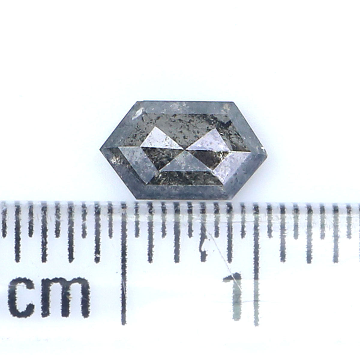 0.48 CT Natural Loose Hexagon Cut Diamond Salt And Pepper Hexagon Diamond 6.40 MM Natural Loose Black Grey Color Hexagon Cut Diamond QL2472