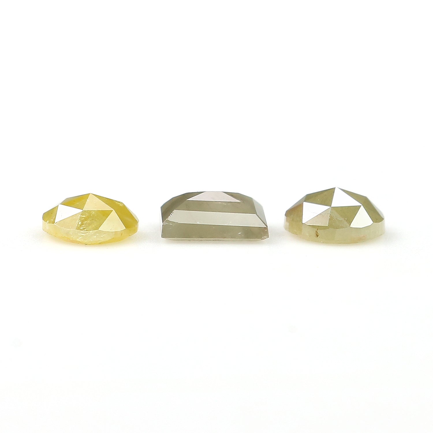 1.10 Ct Natural Loose Mix Shape Diamond Grey Color Mix Shape Diamond 4.85 MM Natural Diamond Yellow Color Mix Shape Rose Cut Diamond LQ3049