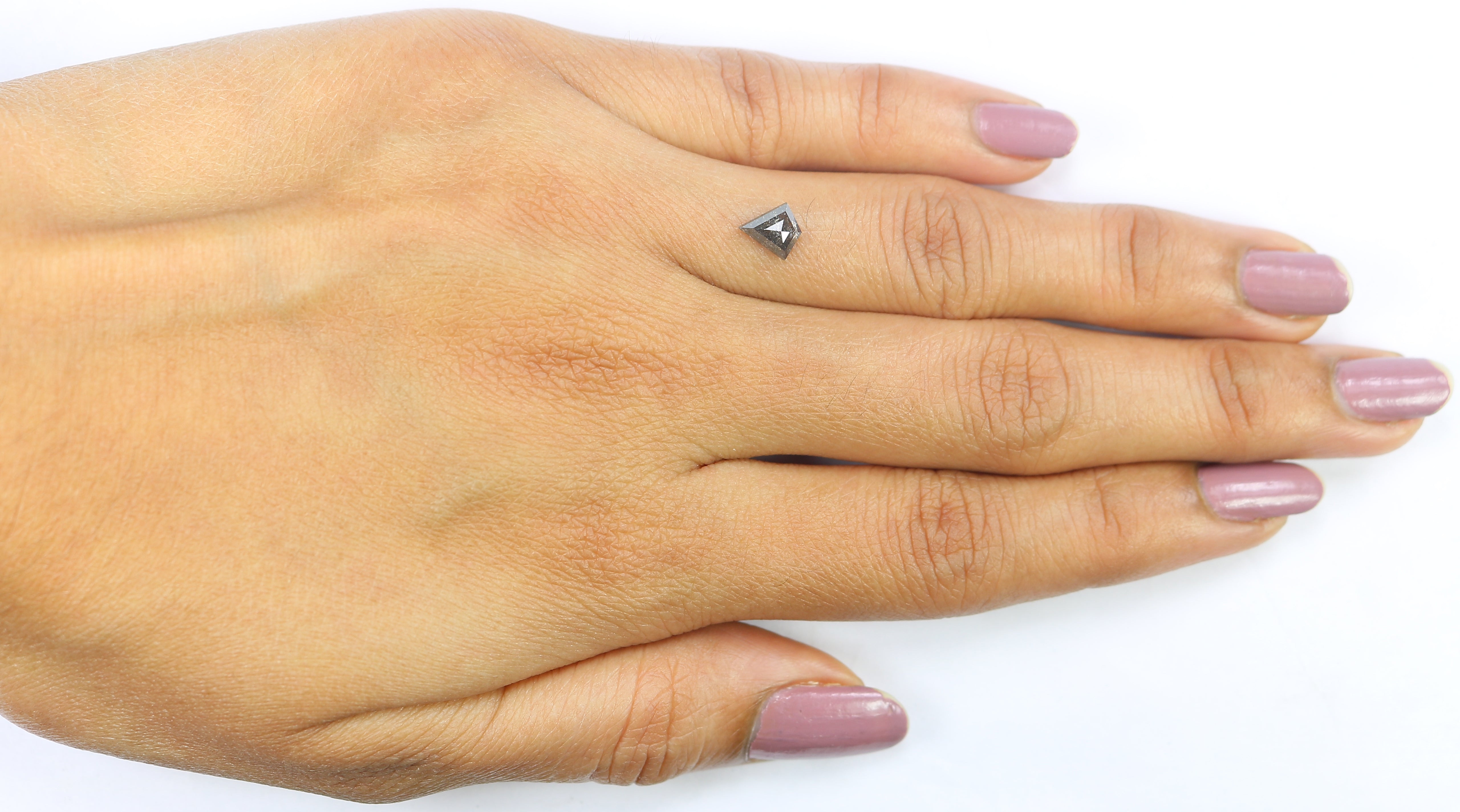0.53 Ct Natural Loose Kite Shape Diamond Salt And Pepper Kite Diamond 6.30 MM Natural Diamond Black Grey Color Kite Rose Cut Diamond QL3131