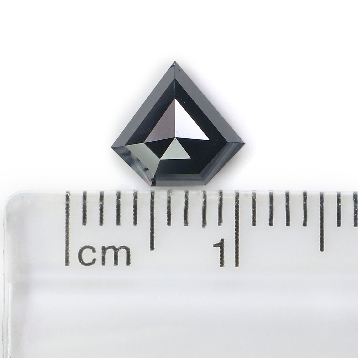 1.40 CT Natural Loose Shield Shape Diamond Black Color Shield Cut Diamond 7.40 MM Natural Black Color Diamond Shield Rose Cut Diamond LQ9698