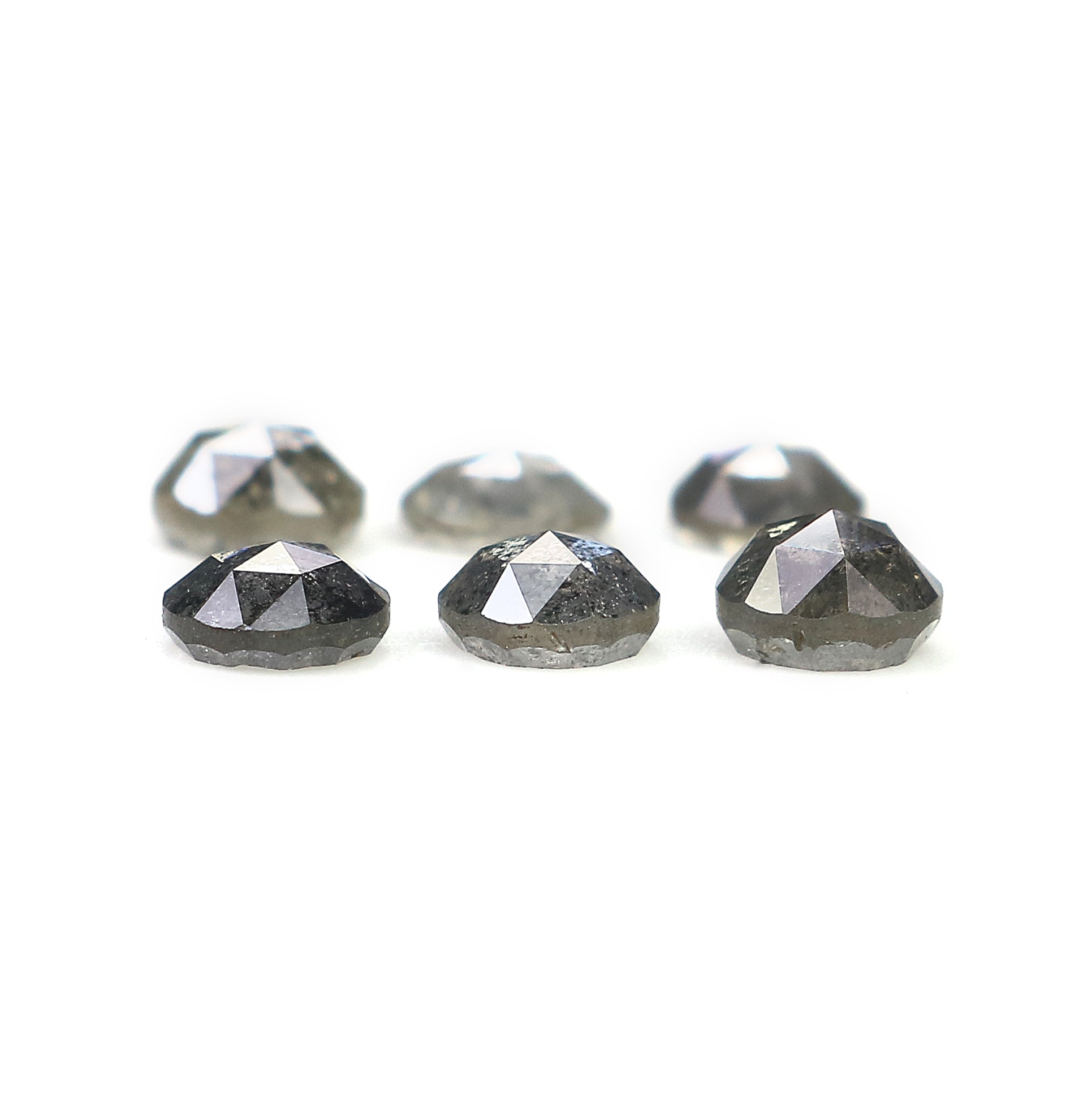 1.69 Ct Natural Loose Round Rose Cut Diamond Salt And Pepper Round Shape Diamond 3.70 MM Natural Black Grey Round Rose Cut Diamond LQ989