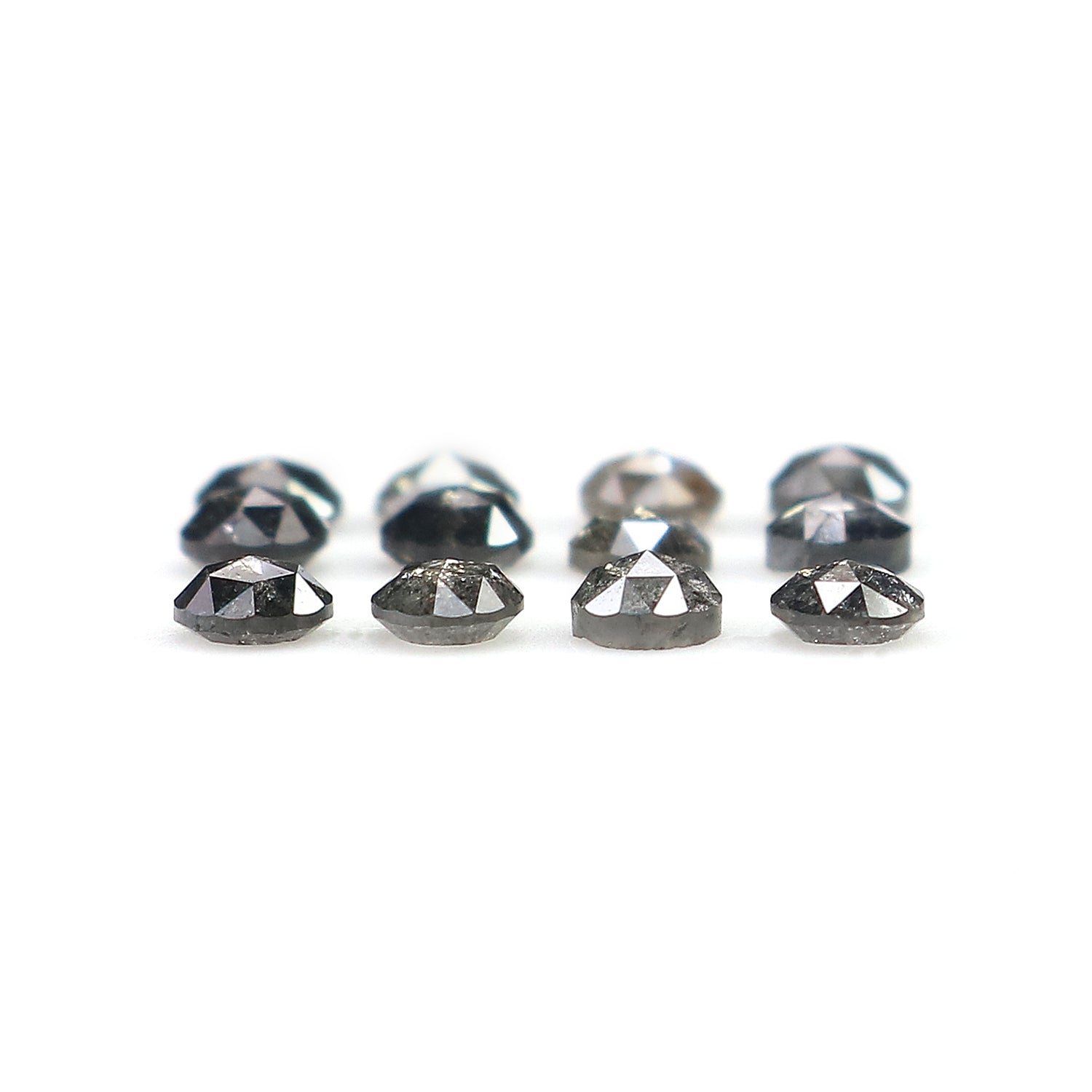 0.91 Ct Natural Loose Round Rose Cut Diamond Salt And Pepper Round Diamond 2.50 MM Natural Black Grey Color Round Rose Cut Diamond LQ7993