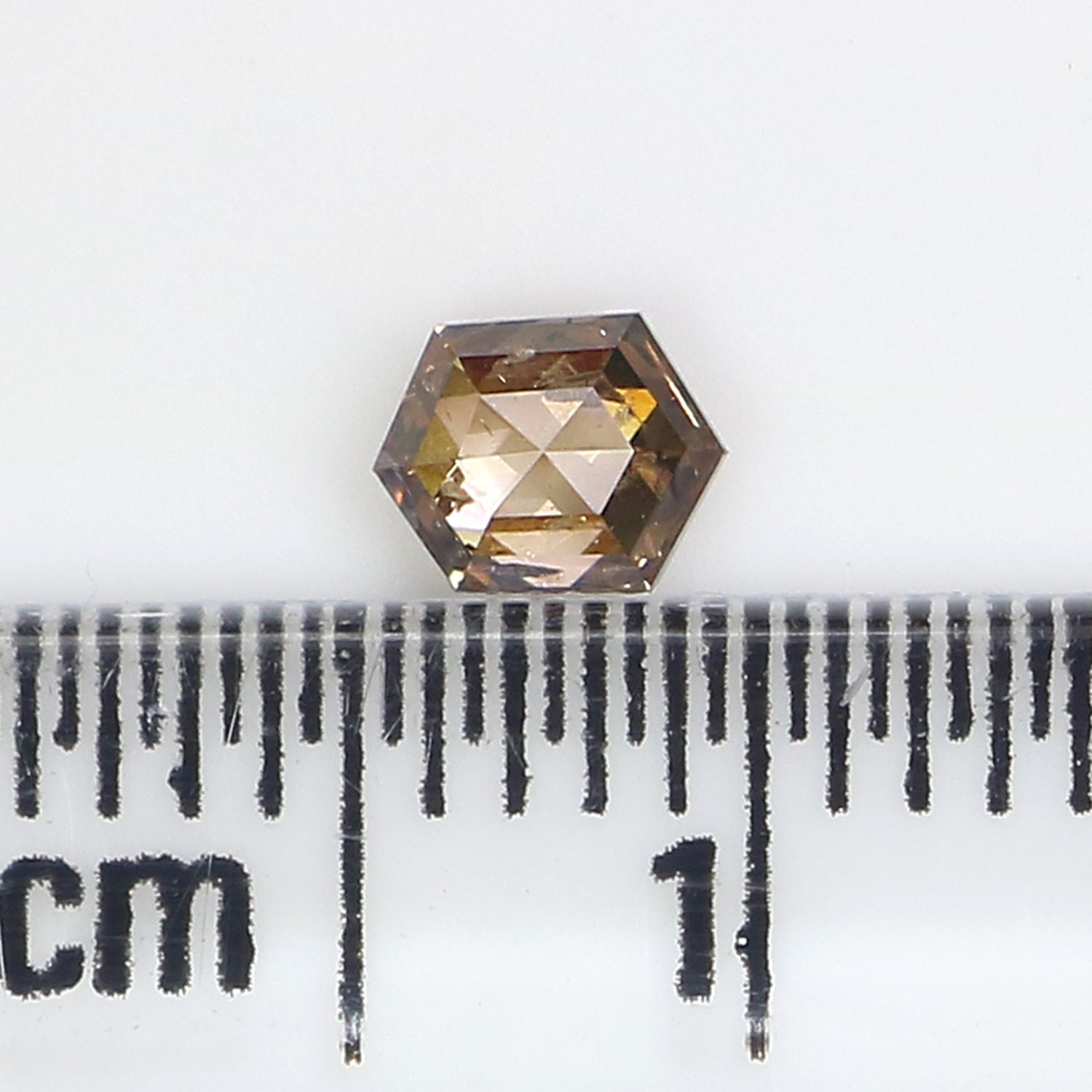 0.28 CT Natural Loose Hexagon Shape Diamond Brown Color Hexagon Cut Diamond 4.40 MM Natural Loose Brown Color Hexagon Rose Cut Diamond LQ585